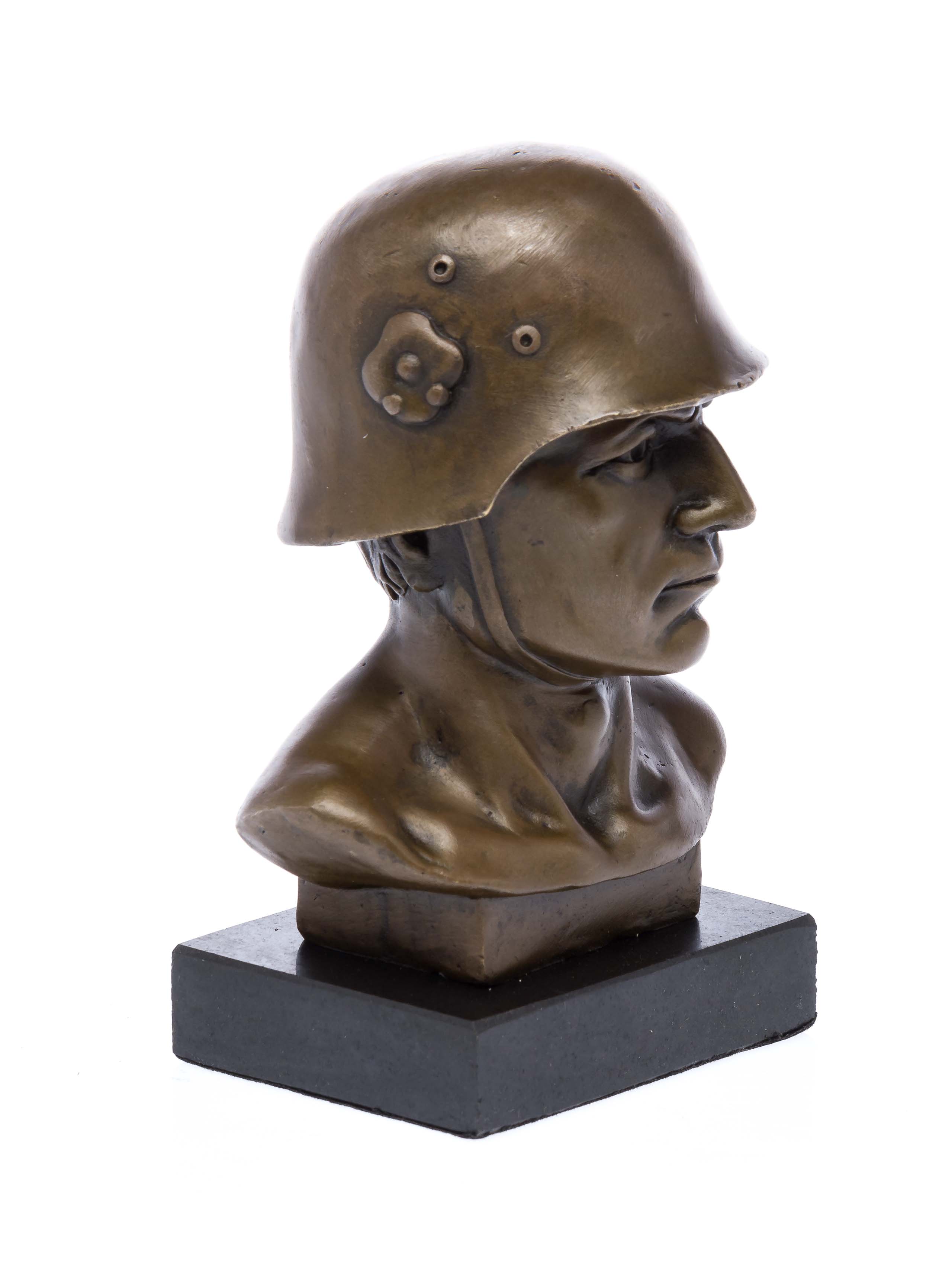Bronzeskulptur Büste Soldat Militär Bronze Skulptur 16cm soldier sculpture