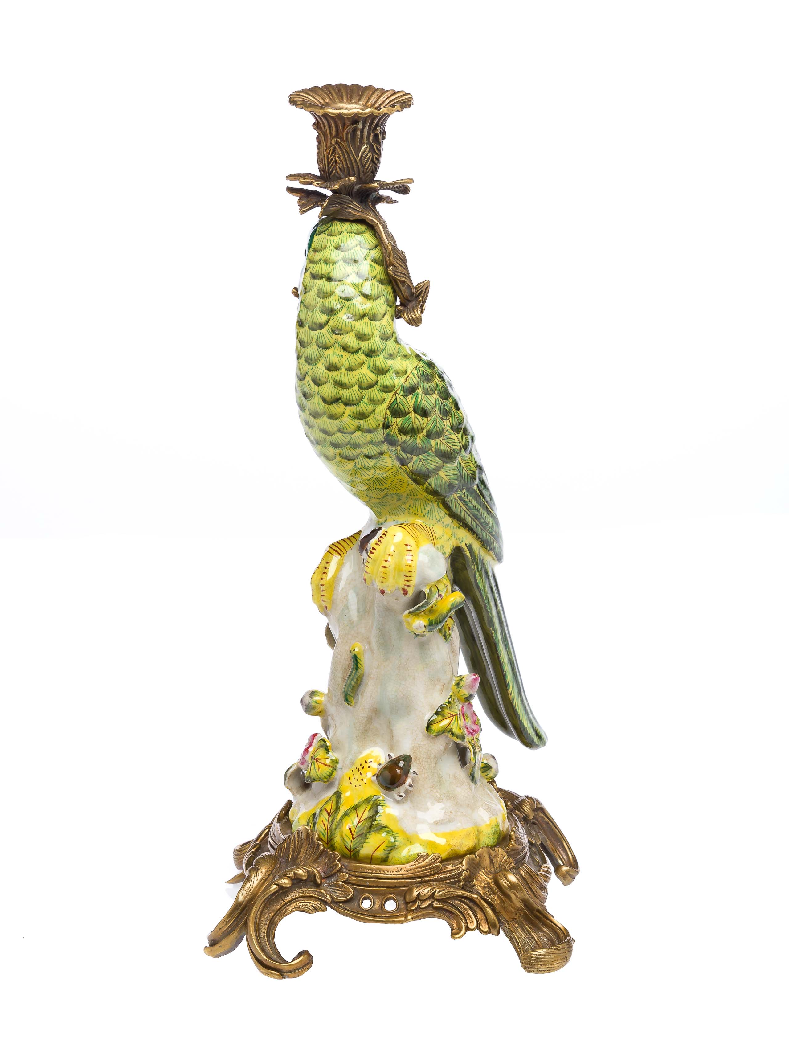 PT-89-PT-90-5 Paar Papagei Kerzenständer Porzellan antik Stil Kerzenleuchter 37cm candlestick
