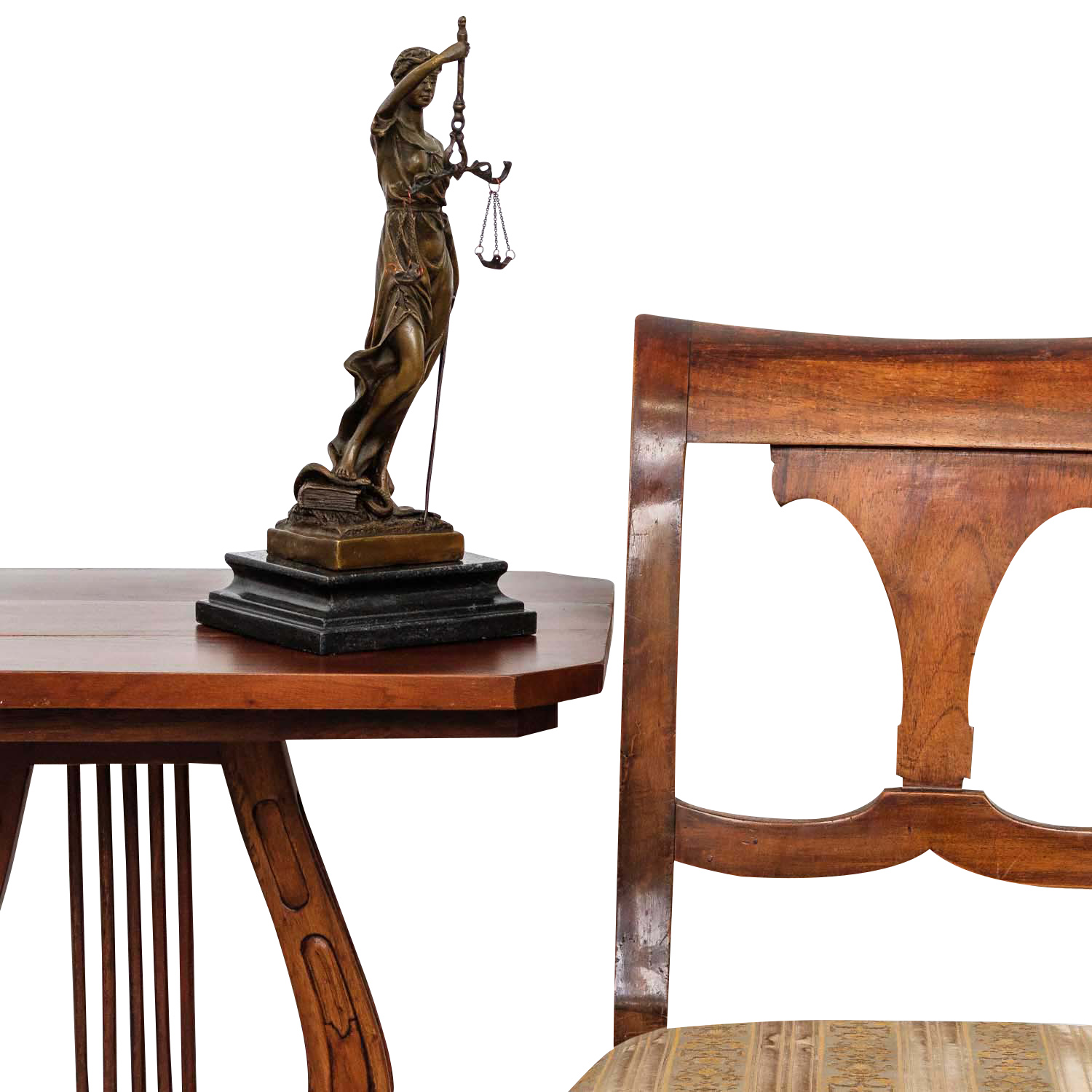 Bronzeskulptur Justitia Justizia Statue Bronze Figur Skulptur Antik-Stil - 35cm