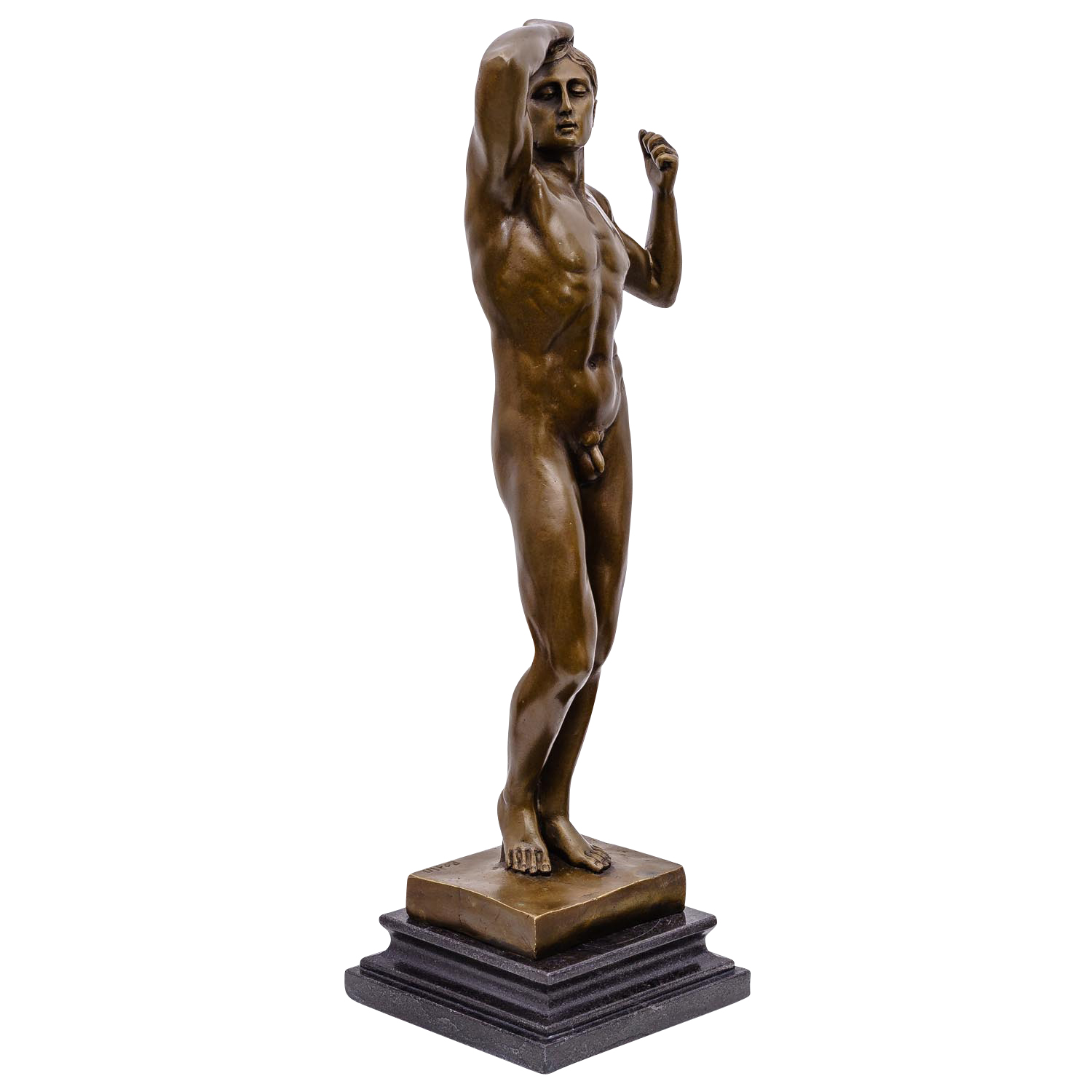 Bronzeskulptur erotische Kunst nach Rodin Bronze Akt Mann Figur Skulptur 47cm