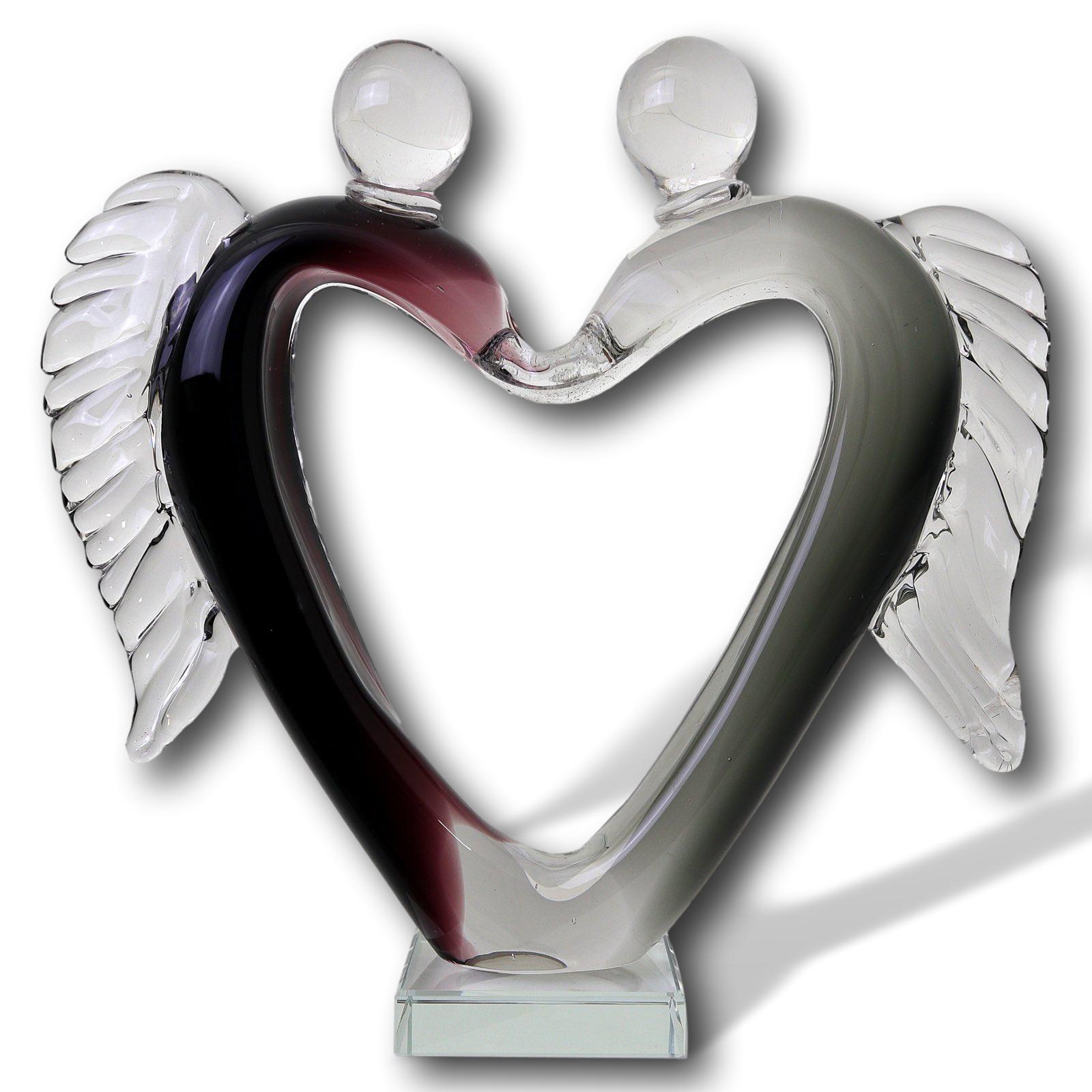 Glasskulptur Glasfigur Figur Skulptur Liebe Glas Paar Liebespaar Hochzeit Engel