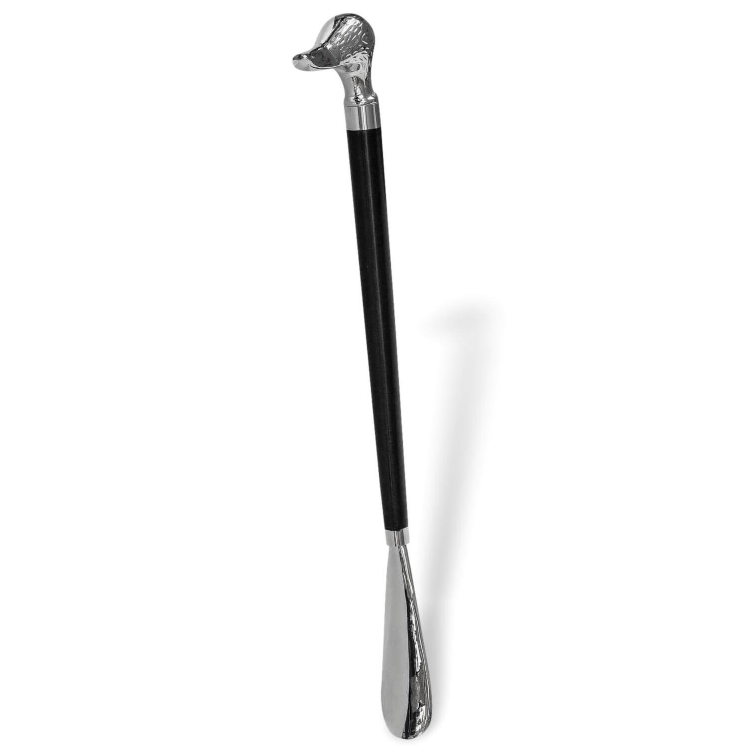 Shoehorn metal bird silver antique style - 48cm
