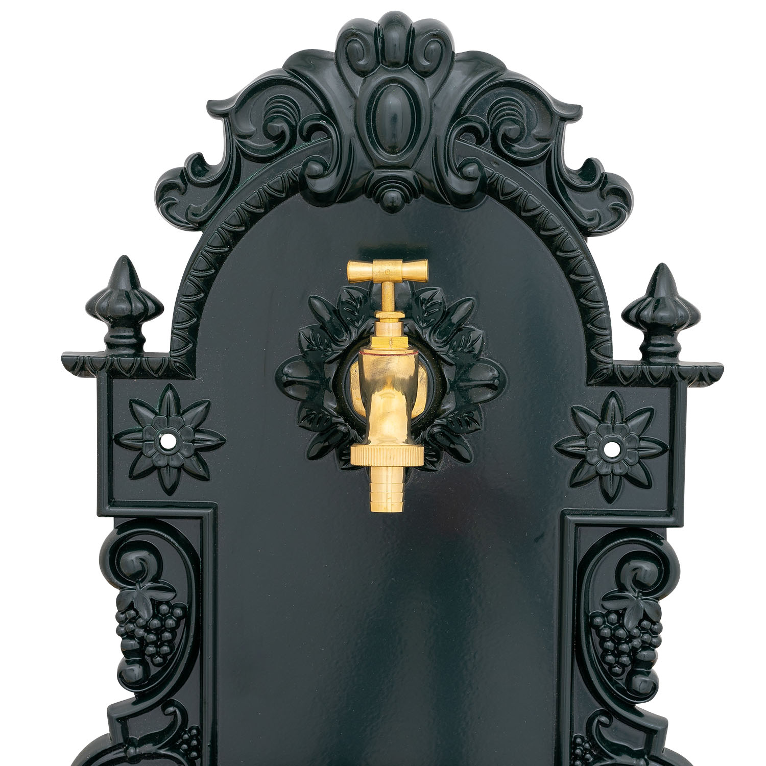 Waschbecken Wein Wandbrunnen Garten Aluminium Becken Brunnen Antik-Stil grün