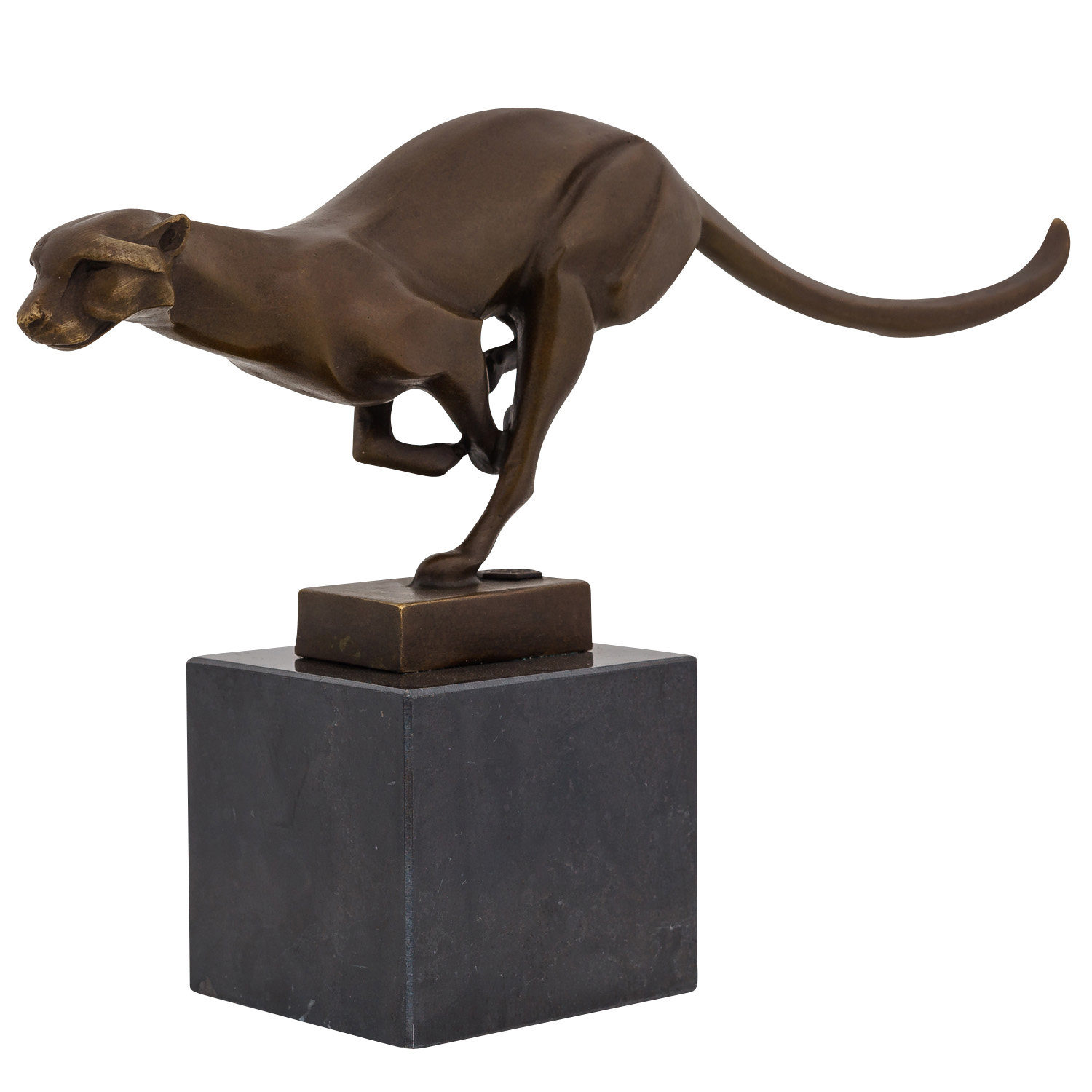 Bronzeskulptur Puma Panther Leopard im Antik-Stil Bronze Figur Statue 31cm