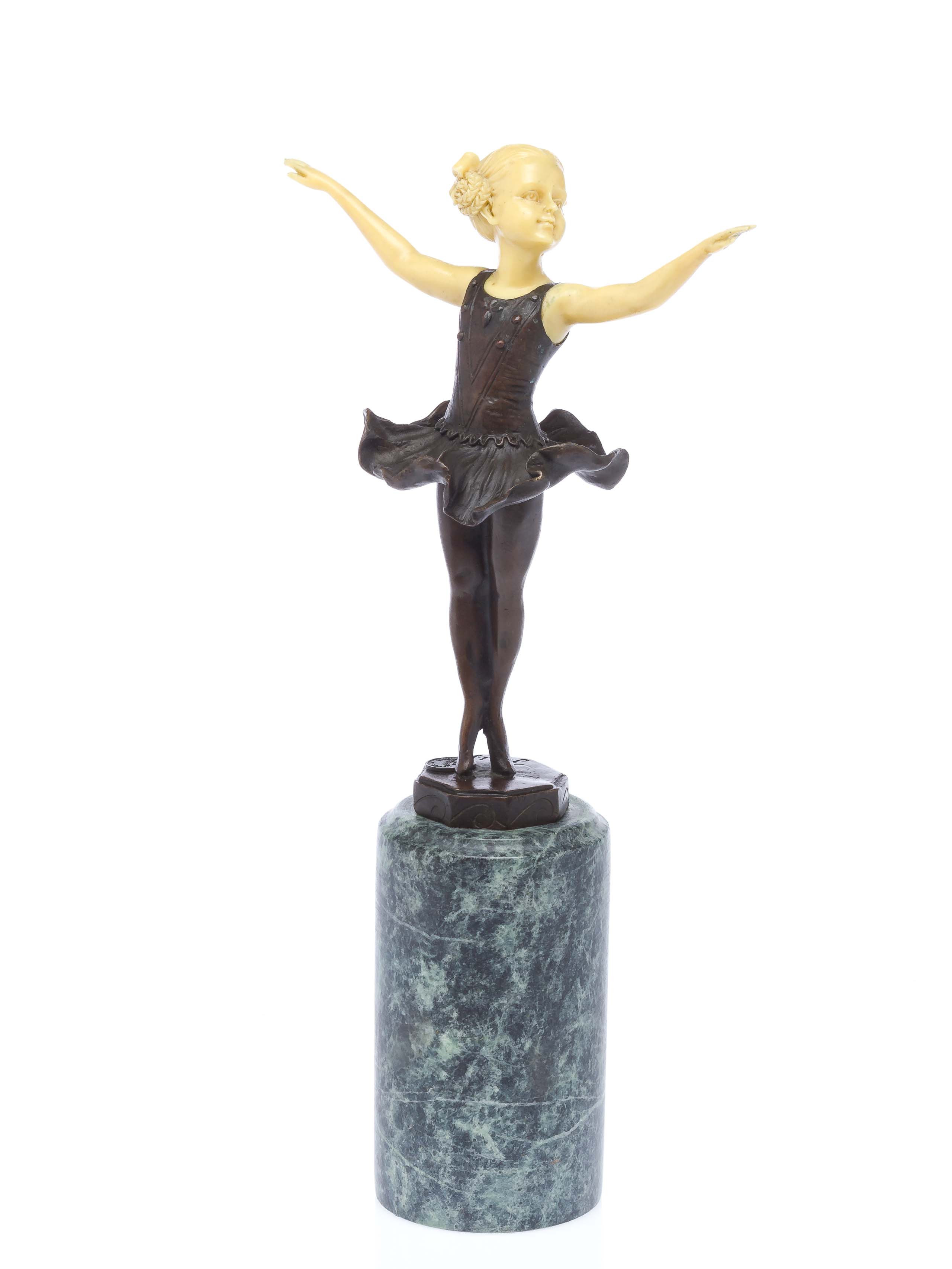 KZ-14-2 Bronze Skulptur nach Ferdinand Preiss Ballerina Ballett Tänzerin artdeco style