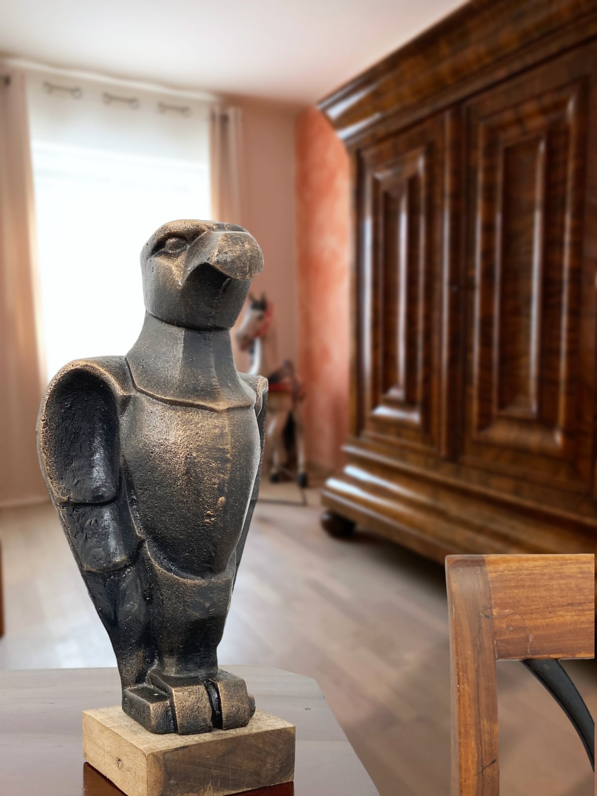 Skulptur Adler Figur Metall Bronze-Optik Art-Deko-Antik-Stil nach Klimt Replik