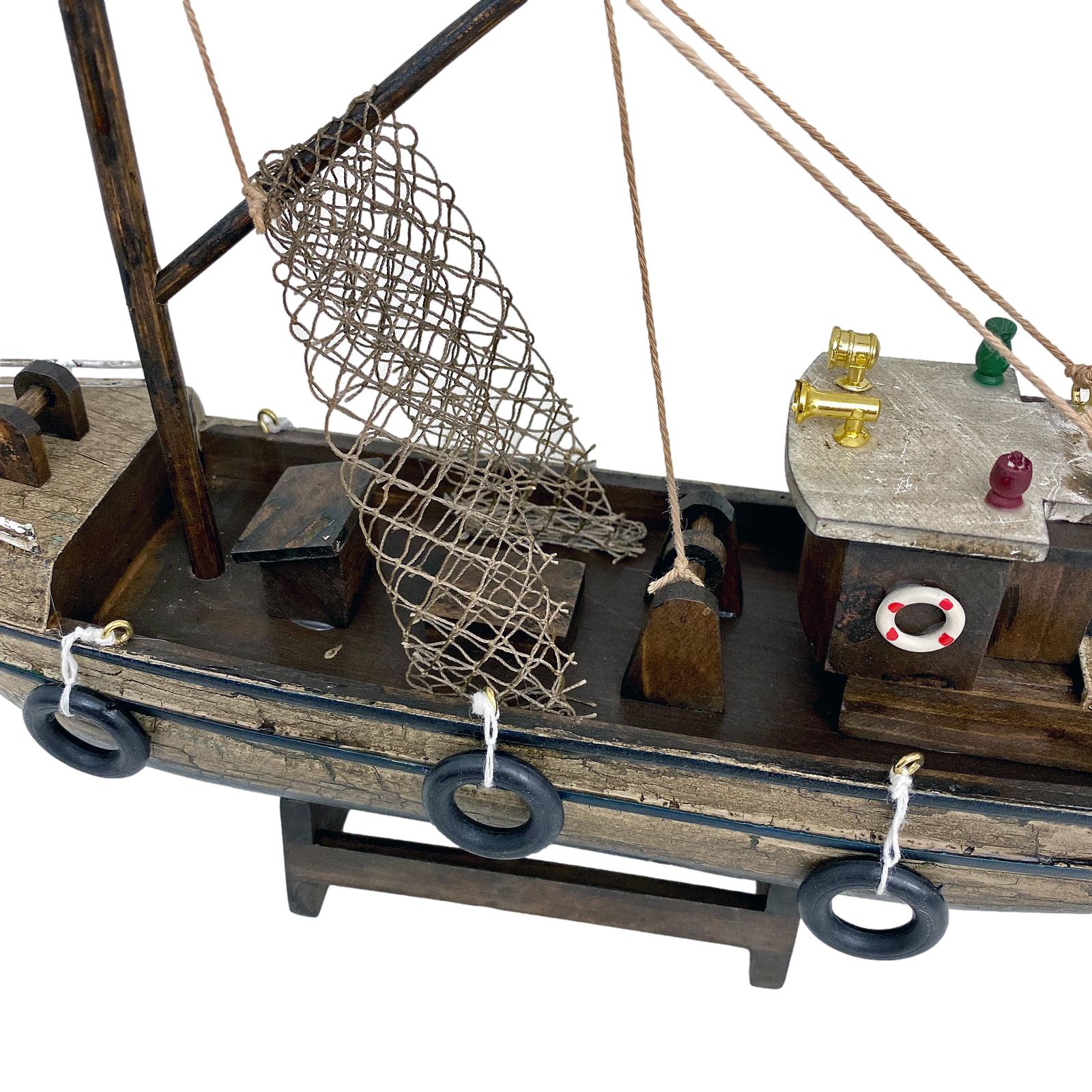5180-3dM7soSI4PaW6i Kutter Fischerboot Fischkutter Schiffsmodell Holzschiff Schiff 30cm kein Bausatz