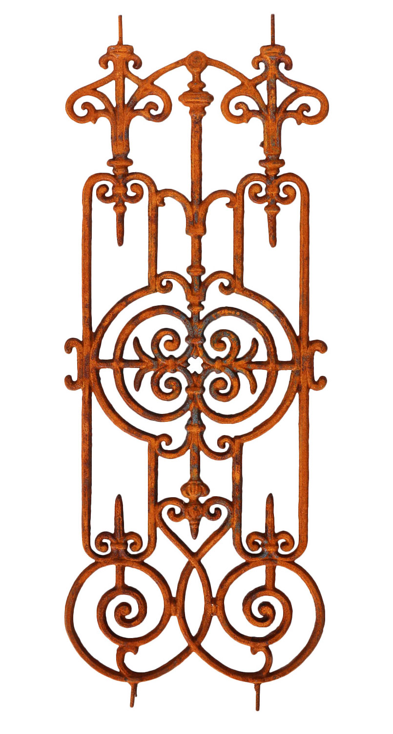 IMG_6884-b Gitter Zaun Balkon Geländer Eisen Rost Antik-Stil Rankhilfe Rankgitter Garten