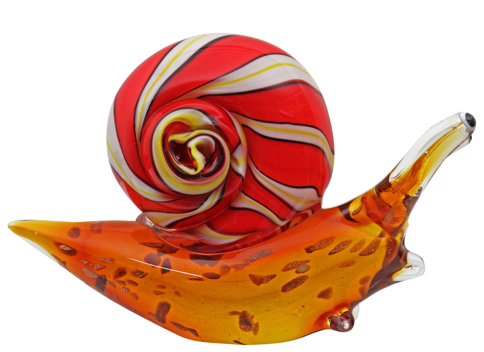 Glasfigur Figur Skulptur Glas Glasskulptur Schnecke Murano-Stil Antik-Stil 22cm