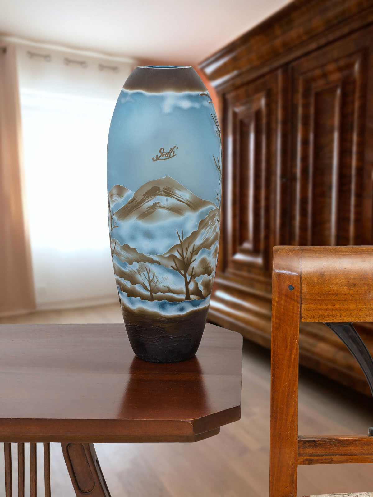 GV-51-9 Vase Replika nach Galle Gallé Glasvase Glas Antik-Jugendstil-Stil Kopie c2