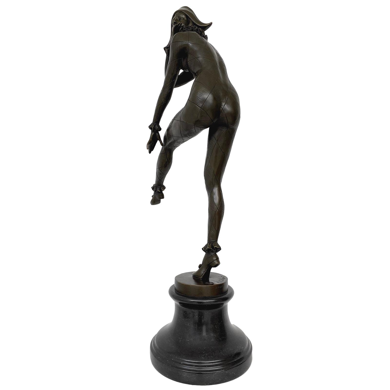 KF-29b Bronzeskulptur Harlekin Frau nach Alfred Gilbert Bronze Figur 72cm Replik Kopie