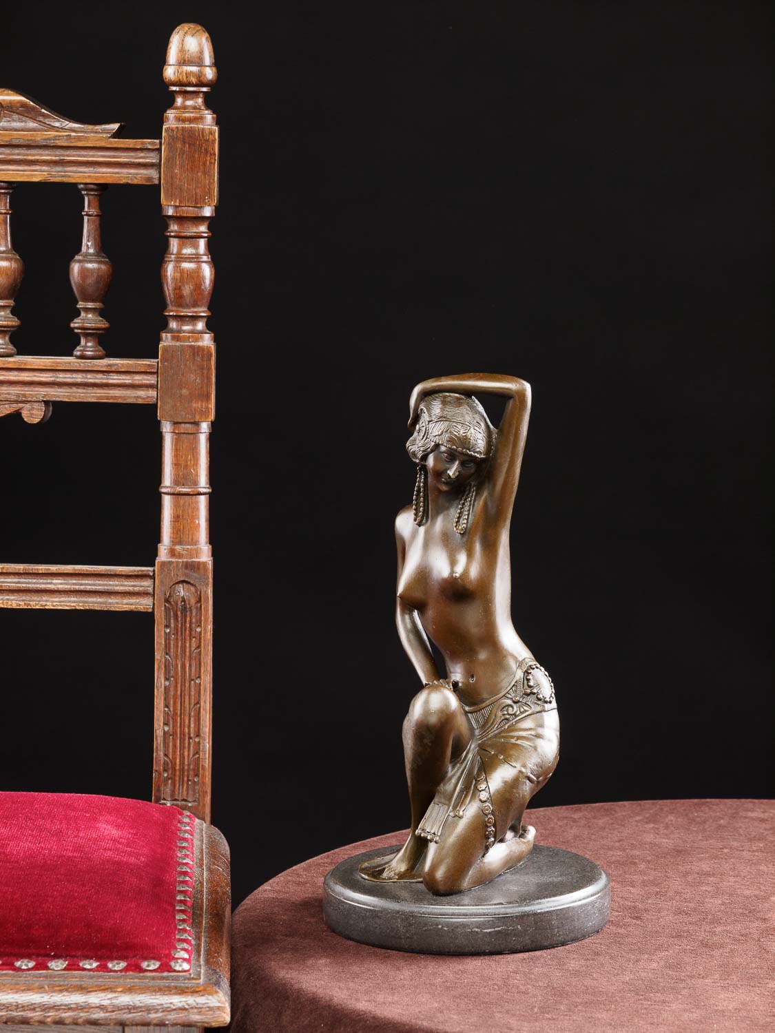 2016-10-20_Auktionshaus_143 Bronzeskulptur Tänzerin Artdeco erotische Kunst 30cm Skulptur Bronze
