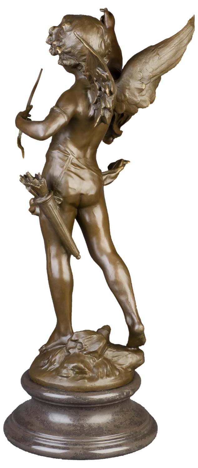 Bronzeskulptur Engel Amor im Antik-Stil Bronze Figur Statue 71cm