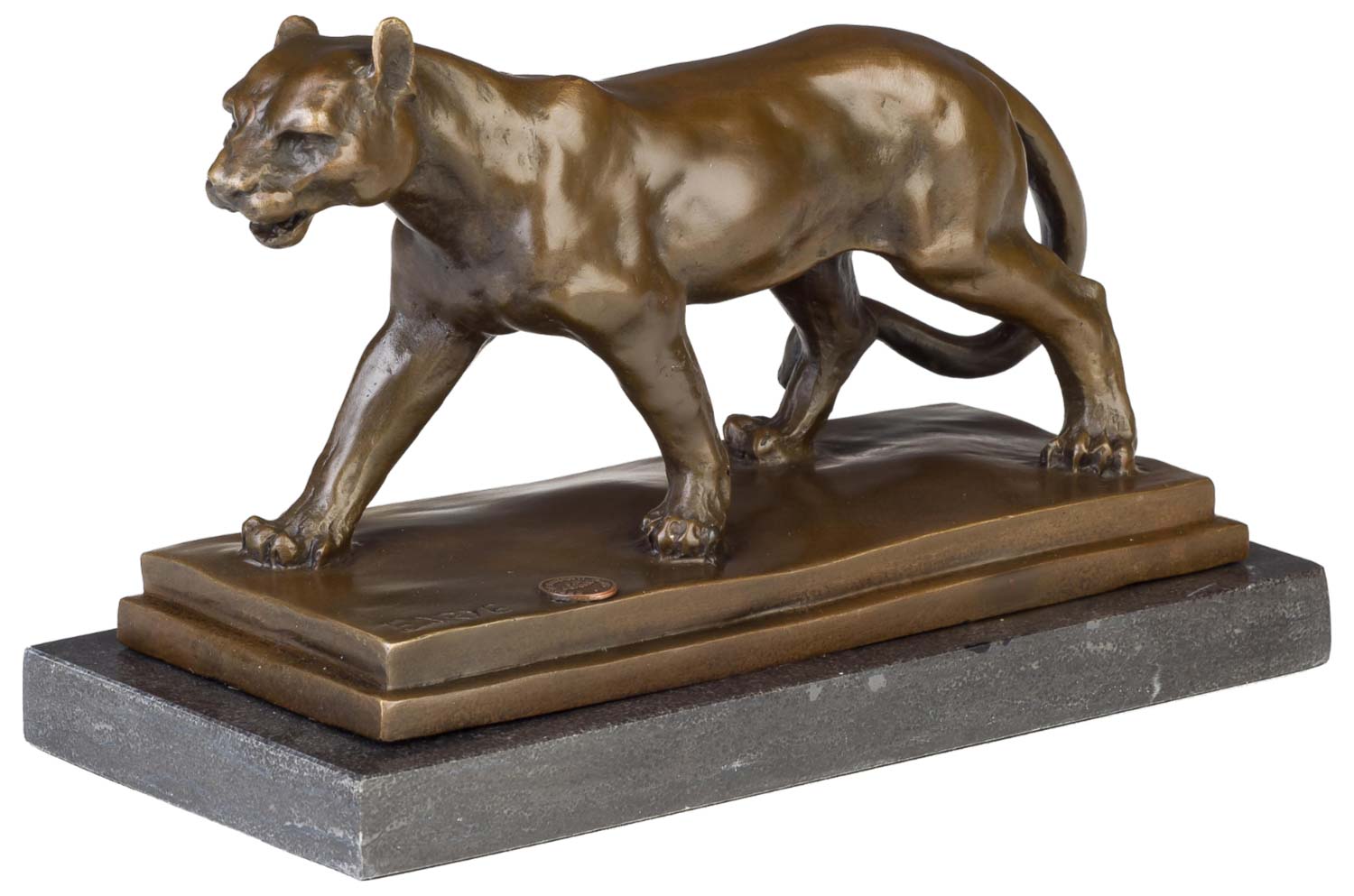 BR-119-01 Bronzeskulptur Raubkatze im Antik-Stil Bronze Figur Statue - 24cm