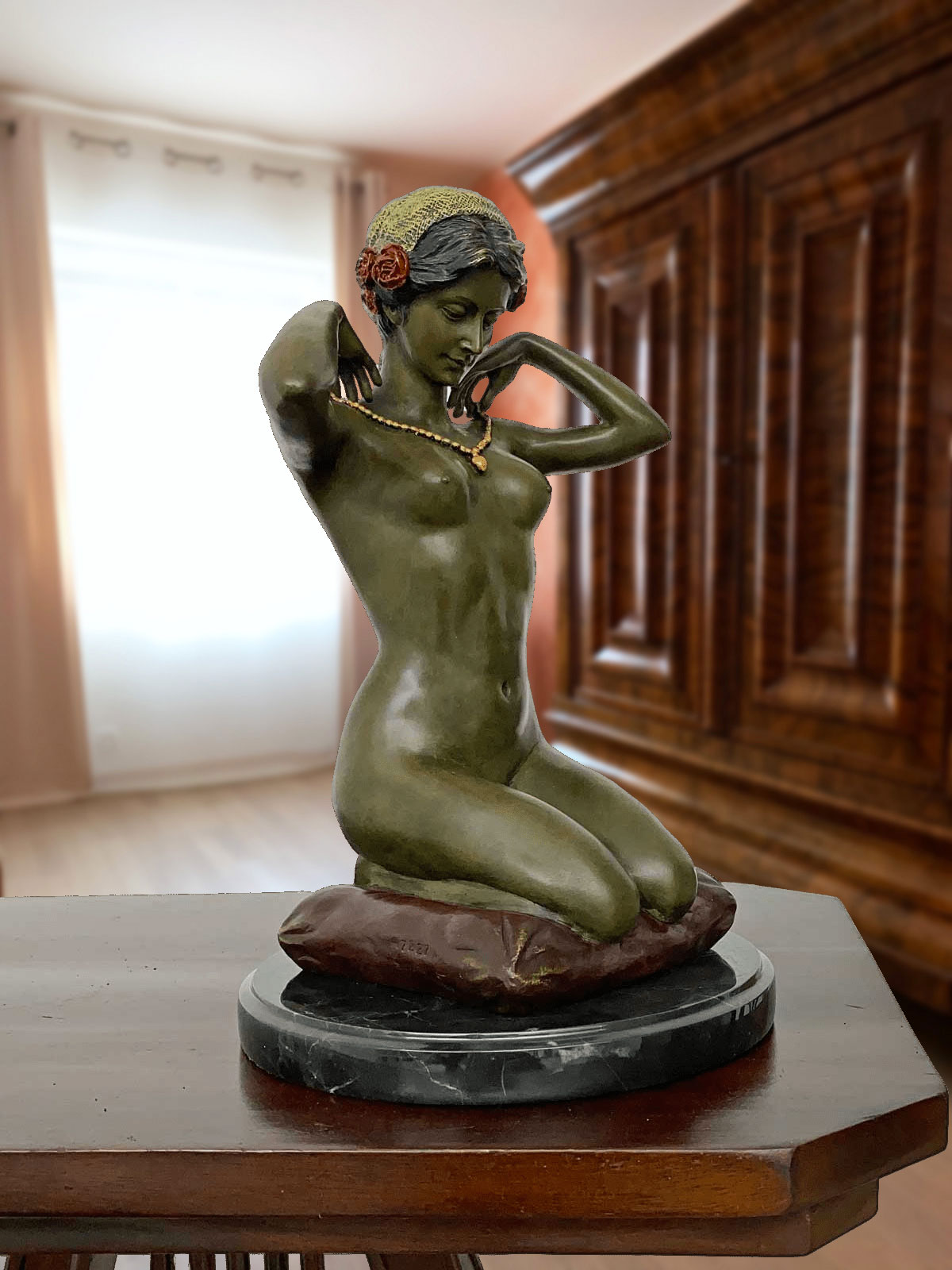 BG-22-5e4S1hl8oIh5Ih Bronzeskulptur Kunst Erotik nach Paul Ponsard Figur Antik-Stil 29cm Replik Kopie