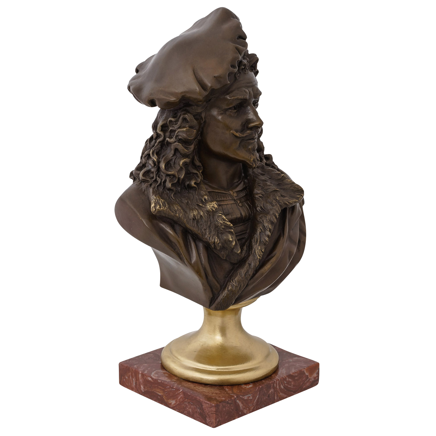 BE-73-6 Bronzefigur Rembrandt Harmenszoon van Rijn Künstler Barock Büste Skulptur Bronze
