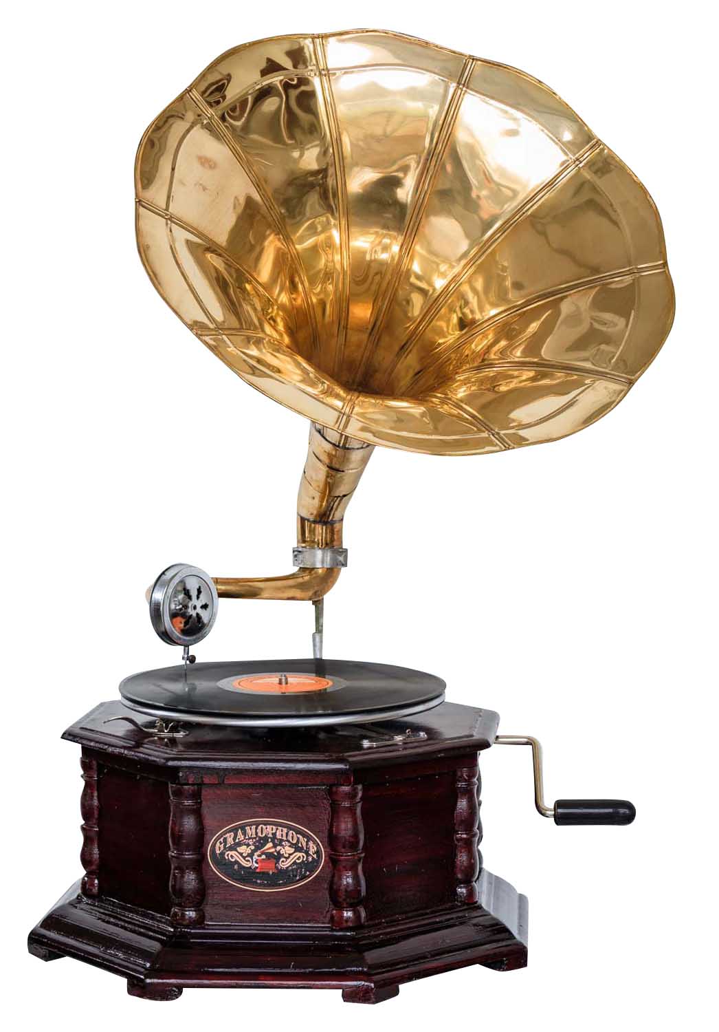 R-01-08x Nostalgie Grammophon Gramophone Dekoration mit Trichter Grammofon Antik-Stil (f)