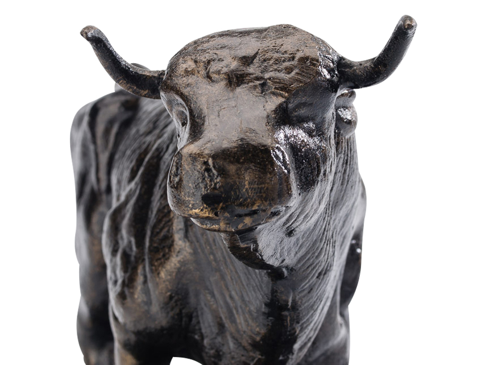 Stier Skulptur aus Eisen 4,3 Kg Figur Bulle antik Stil sculpture bull iron