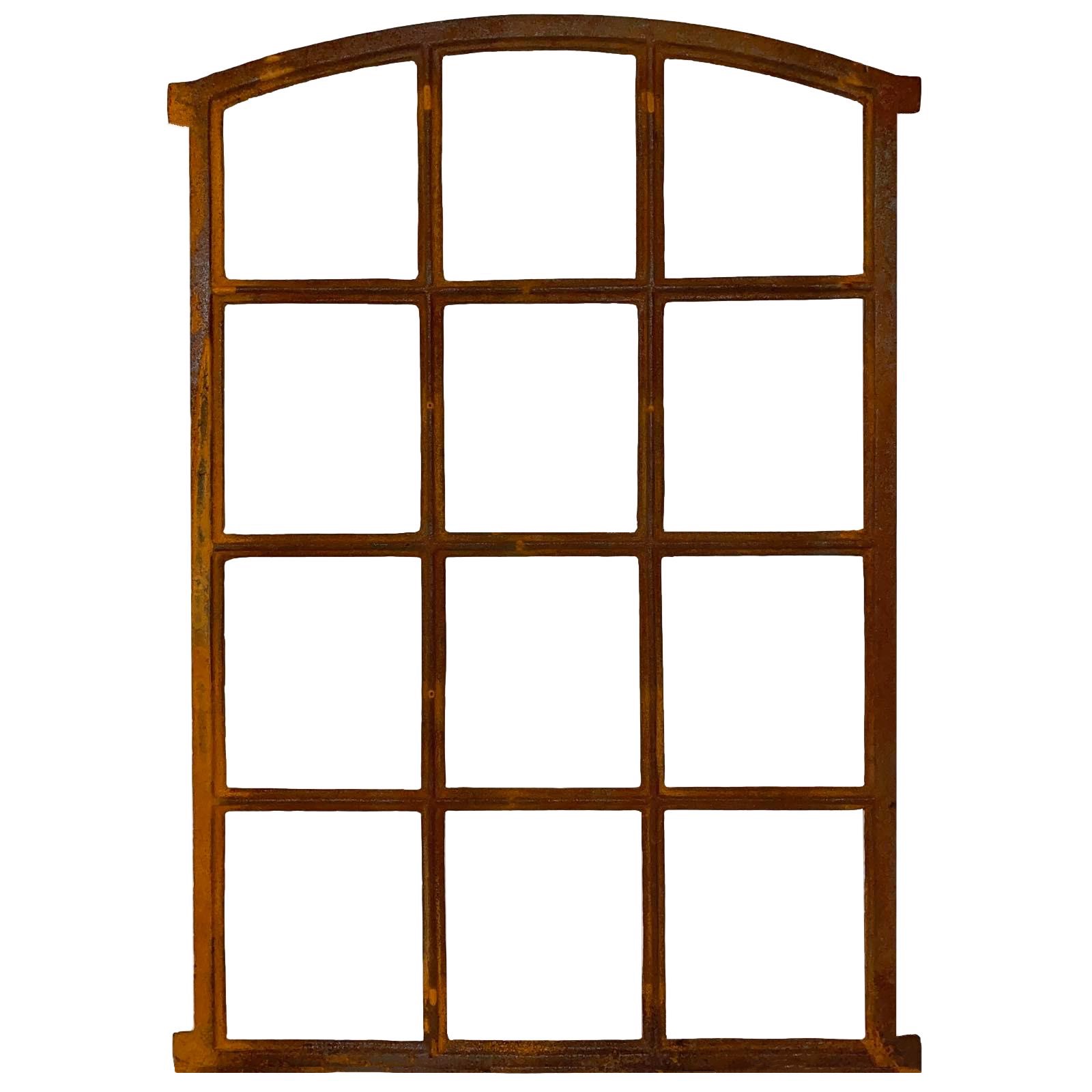 aubaho-F22B-R-1 Stallfenster Scheunenfenster Fenster 12 Felder Eisen 94,5 x 62,5 Rost Antik-Stil