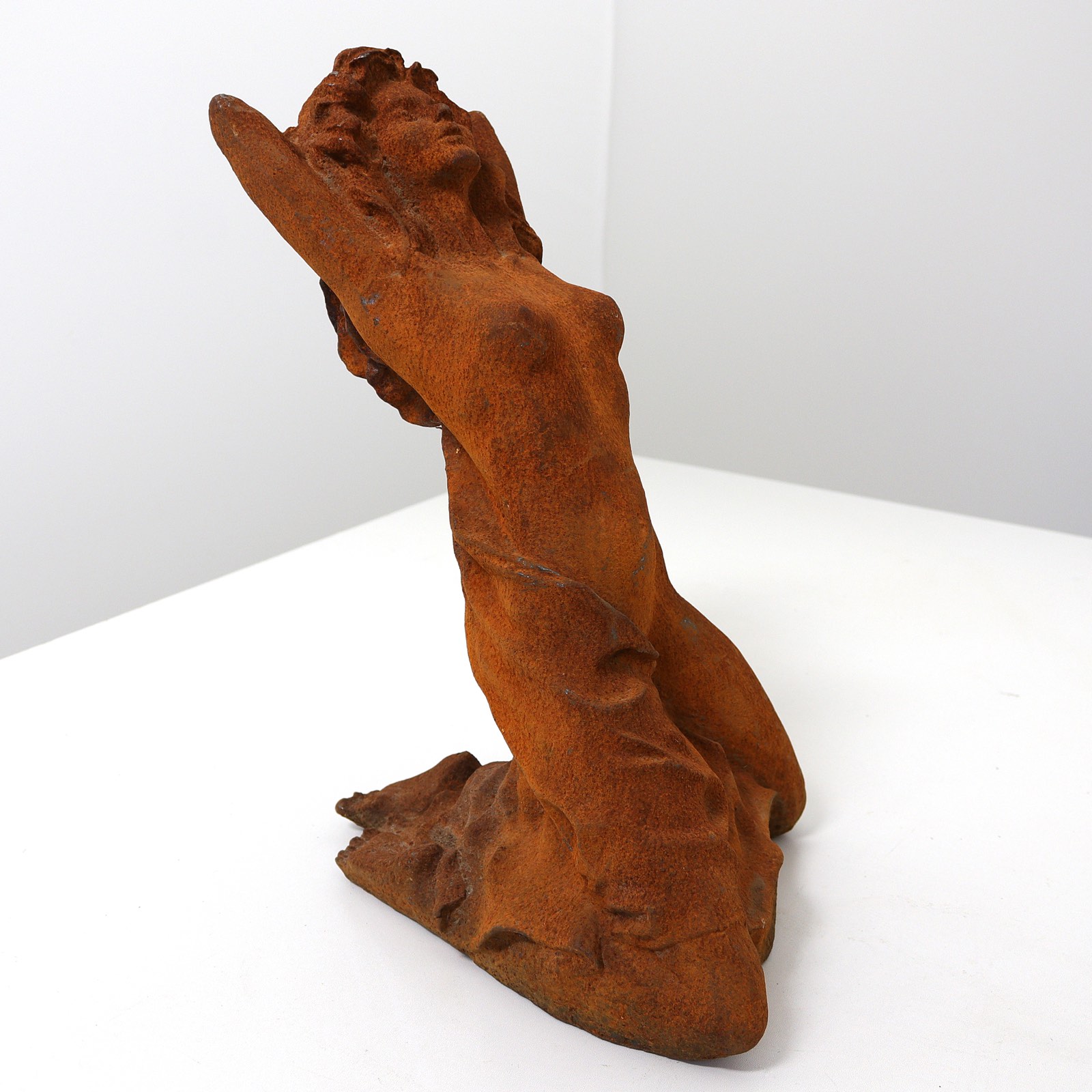 aubaho-IZ-714B-3 Skulptur Frau Eisen Akt Erotik Liebe Rost Figur Statue Antik-Stil