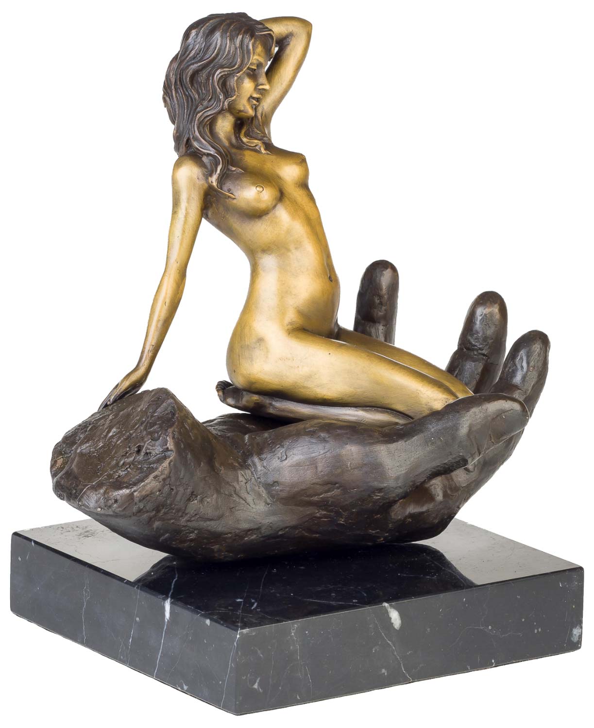 Bronzeskulptur Erotik erotische Kunst Frau Antik-Stil Bronze Figur Statue 23cm