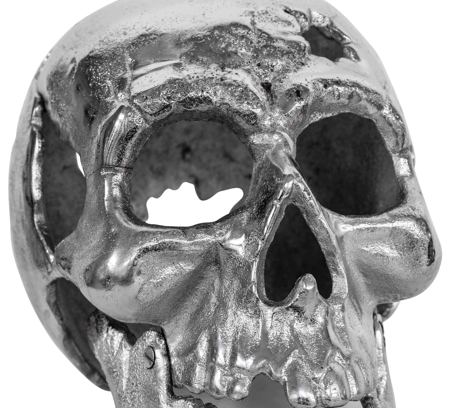 NG-88-7 Eisenfigur Totenkopf Figur Skulptur Eisen Antik-Stil 25cm (b)
