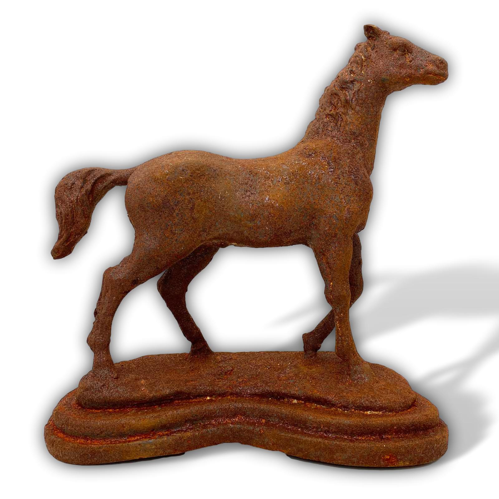 aubaho-pferd-16-4a Skulptur Pferd Statue Figur Eisen Rost Garten Dekoration 31cm Antik-Stil