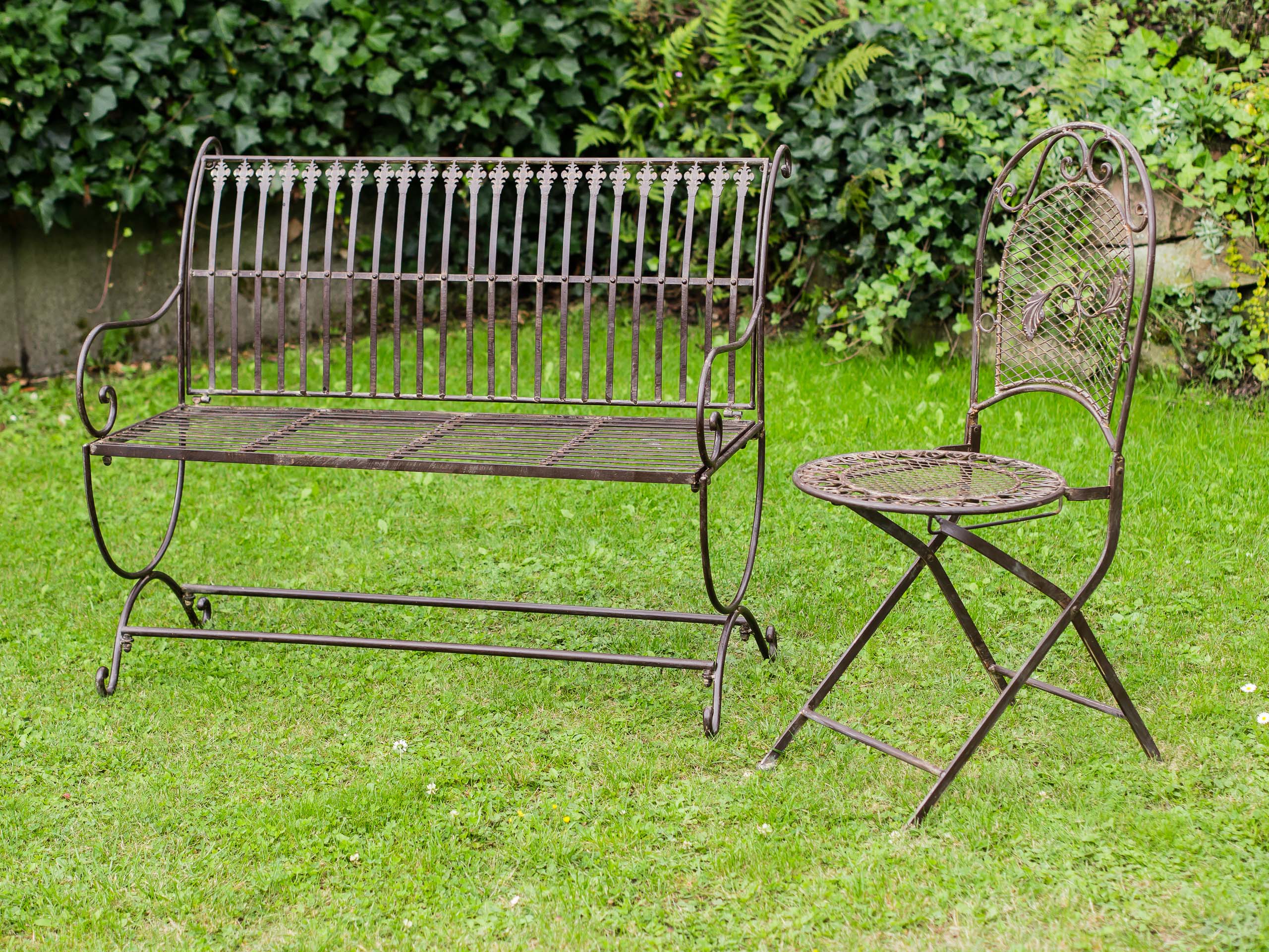 RZ-14-3 NOSTALGIE GARTENBANK METALL SEHR STABIL ANTIK STIL GARTENMÖBEL GARTEN
