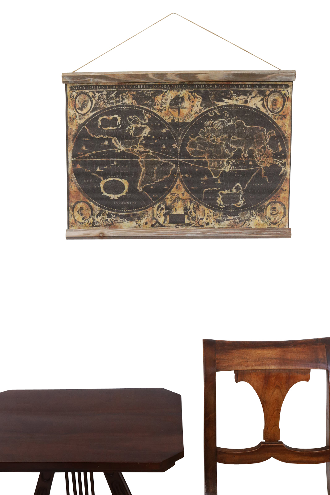 SJ-4_5 Landkarte Weltkarte historische Karte Wandkarte Antik-Stil Orbis Geographica