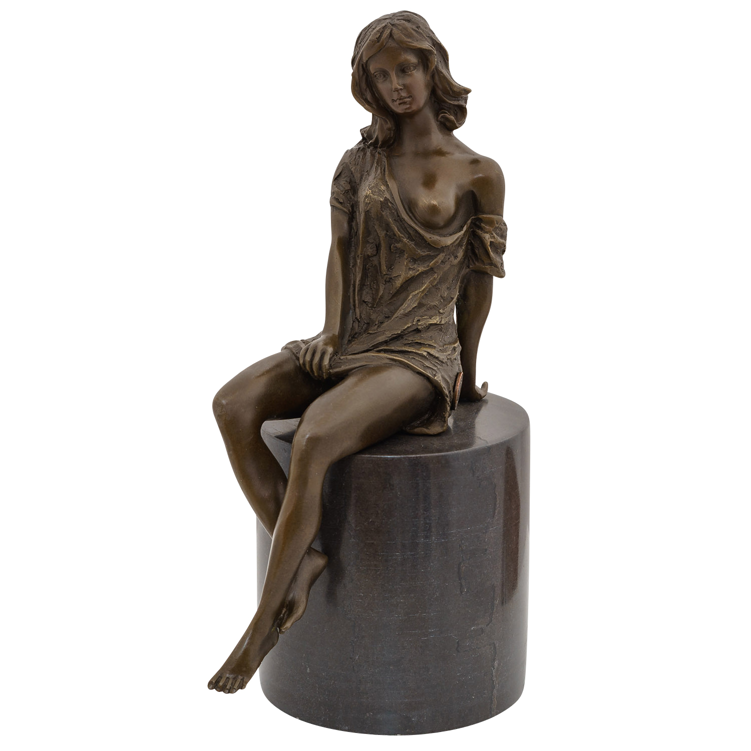 Bronzeskulptur Erotik erotische Kunst Frau im Antik-Stil Bronze Figur 27cm