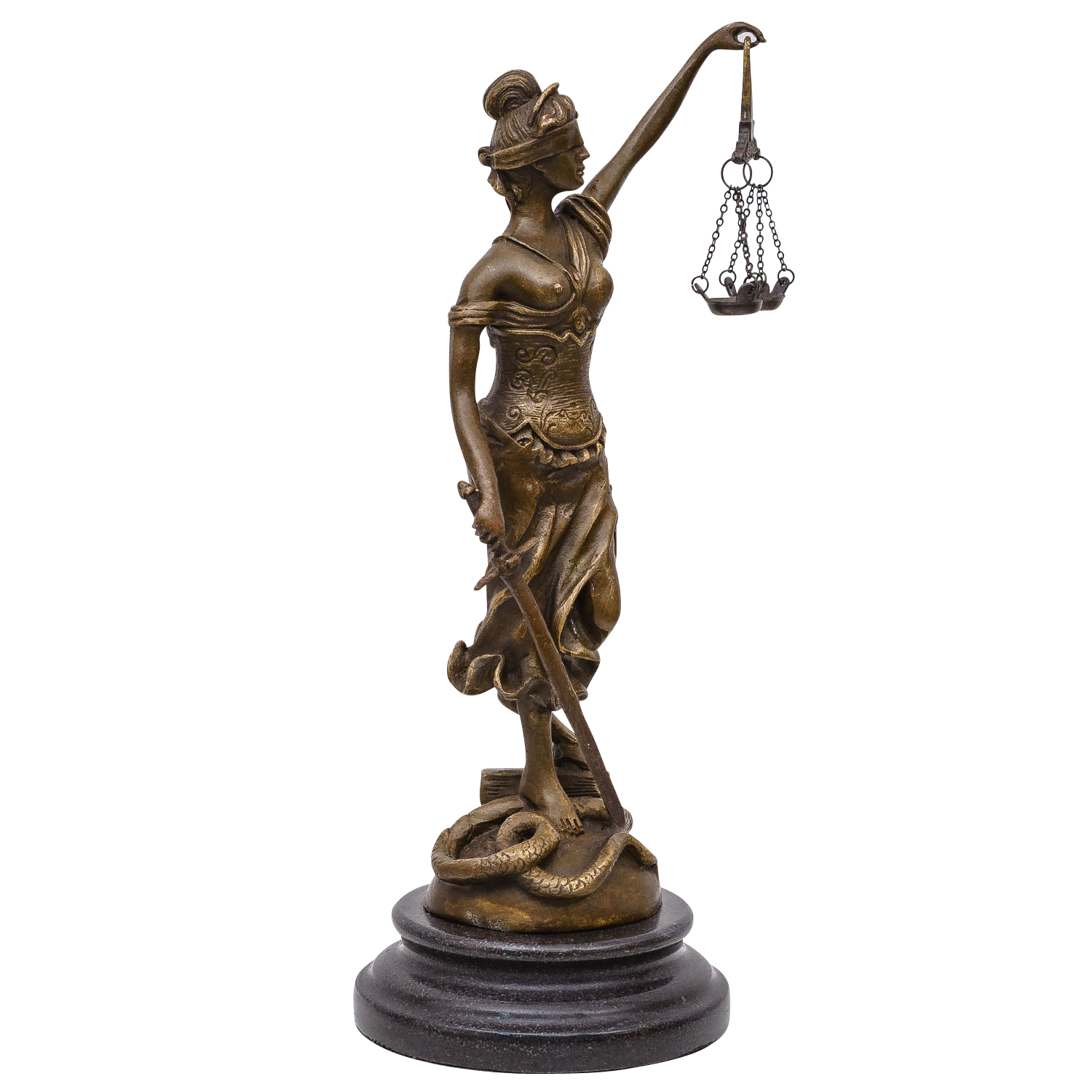 Bronzeskulptur Justitia Justizia Statue Bronze Figur Skulptur Antik-Stil - 26cm