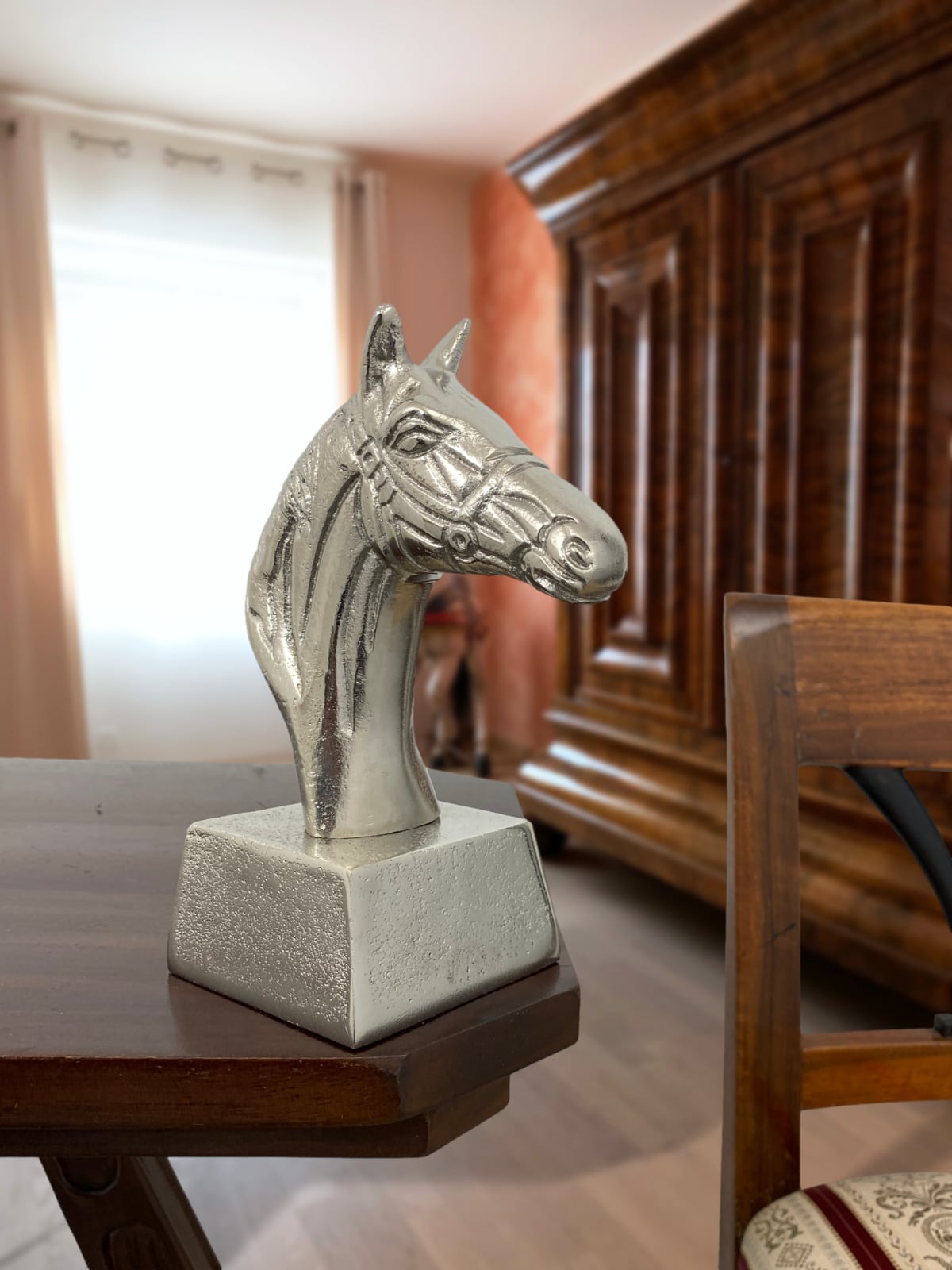aubaho-22585-3 Skulptur Pferd 19cm Büste Pferdekopf Statue Figur Aluminium Antik-StilSkulptur Pferd 19cm Büste Pferdekopf Statue Figur Aluminium Antik-Stil