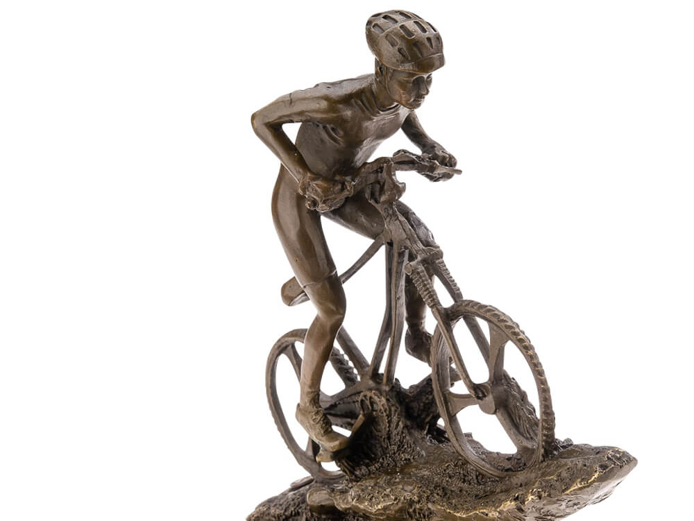 Bronze sculpture, mountain bike, 25cm, cyclist, cycling, bicycle, figure