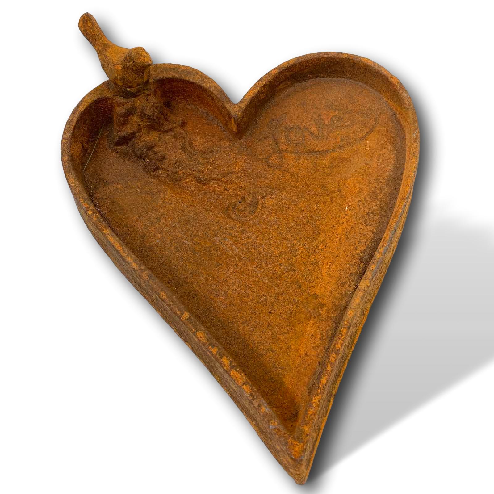 aubaho-IZ-2268-1a Schale Vogeltränke Herz Liebe Vogelbad Eisen Garten Dekoration Antik-Stil Love
