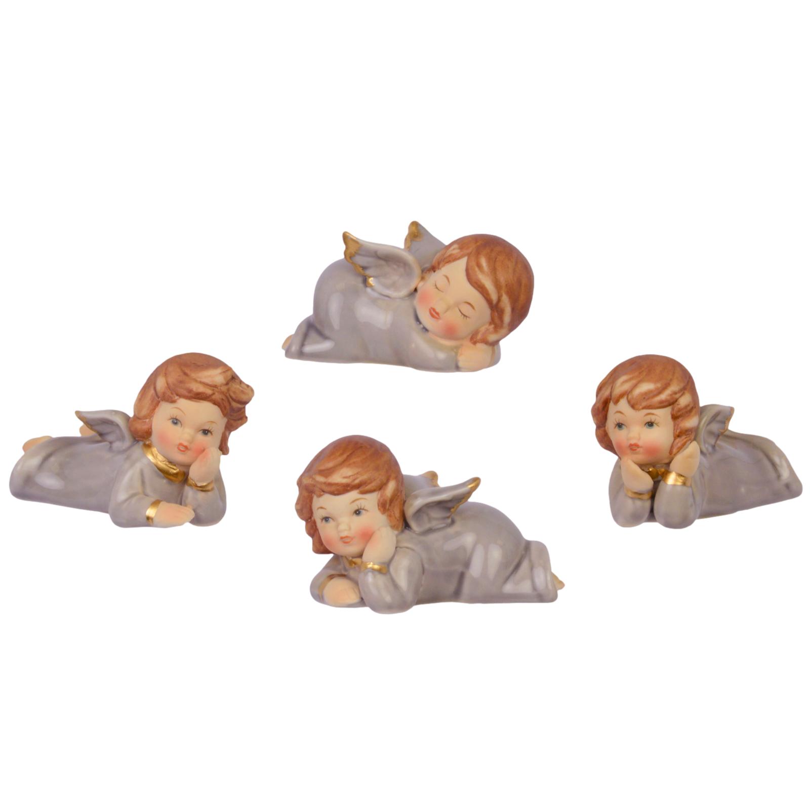 PK-37 Set angel putti Christmas angel decoration porcelain 10cm antique style