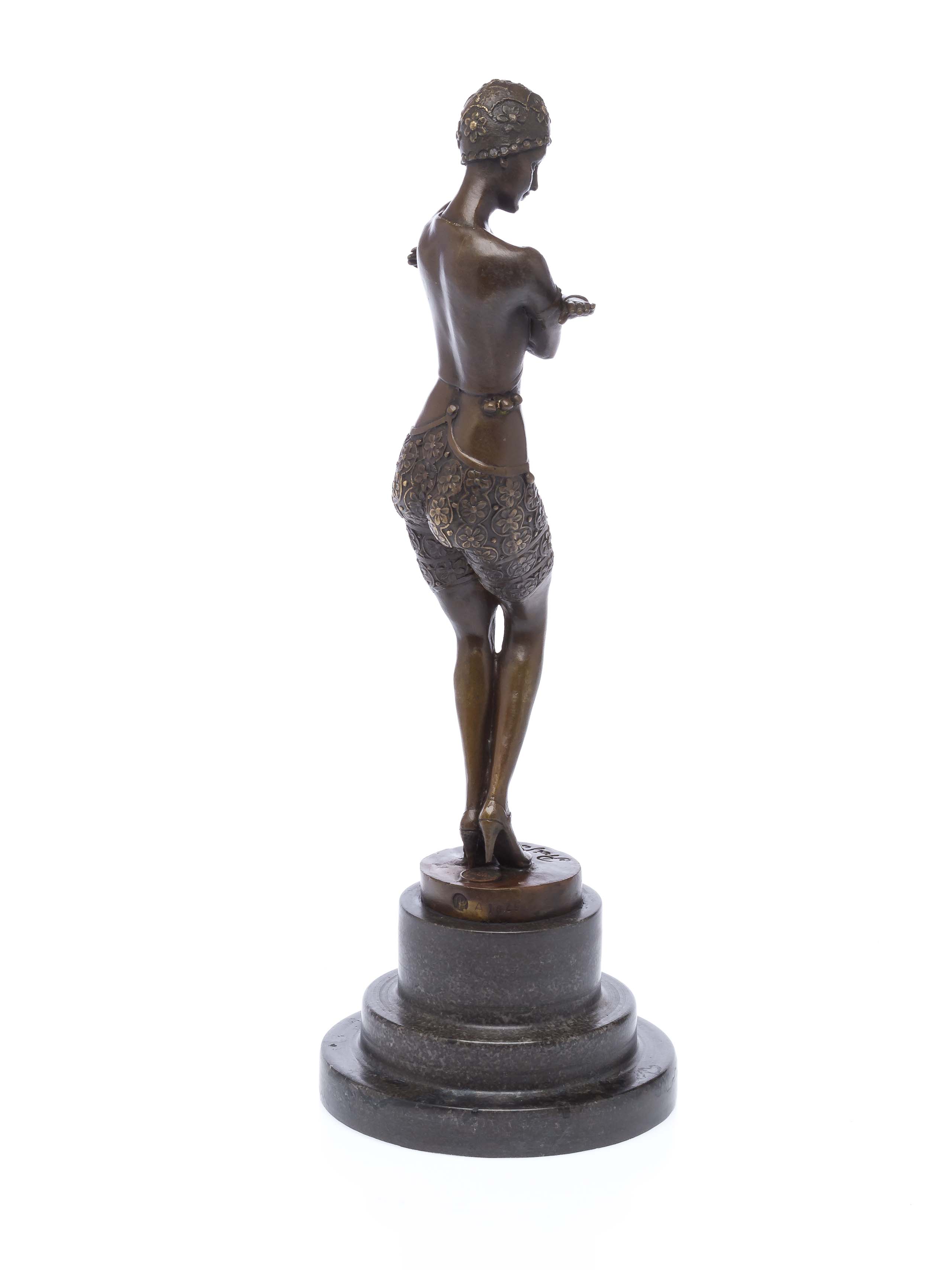 KZ-7-4 Bronze Skulptur nach Ferdinand Preiss (1882-1943) Tänzerin art deco style