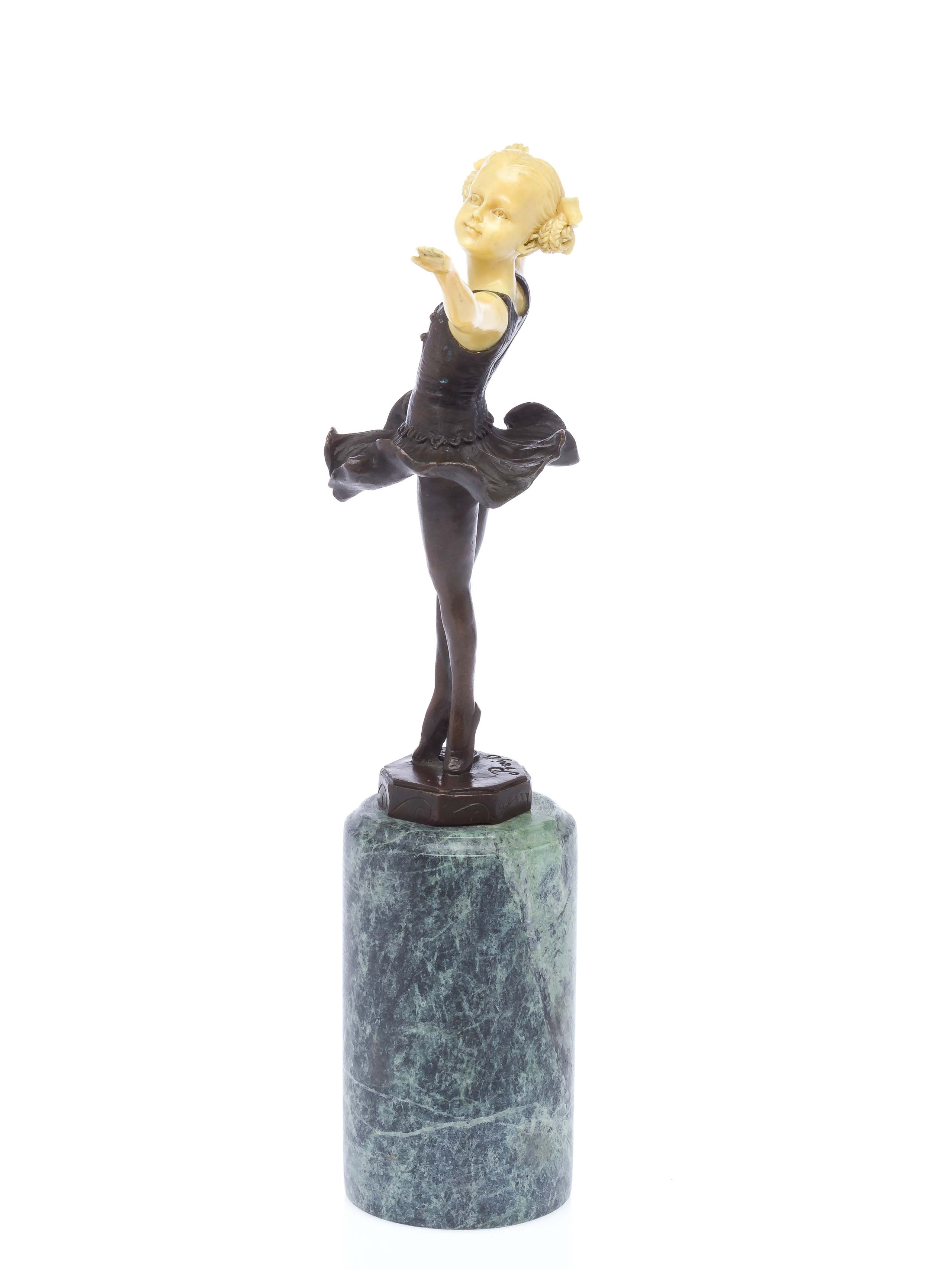 KZ-14-4 Bronze Skulptur nach Ferdinand Preiss Ballerina Ballett Tänzerin artdeco style