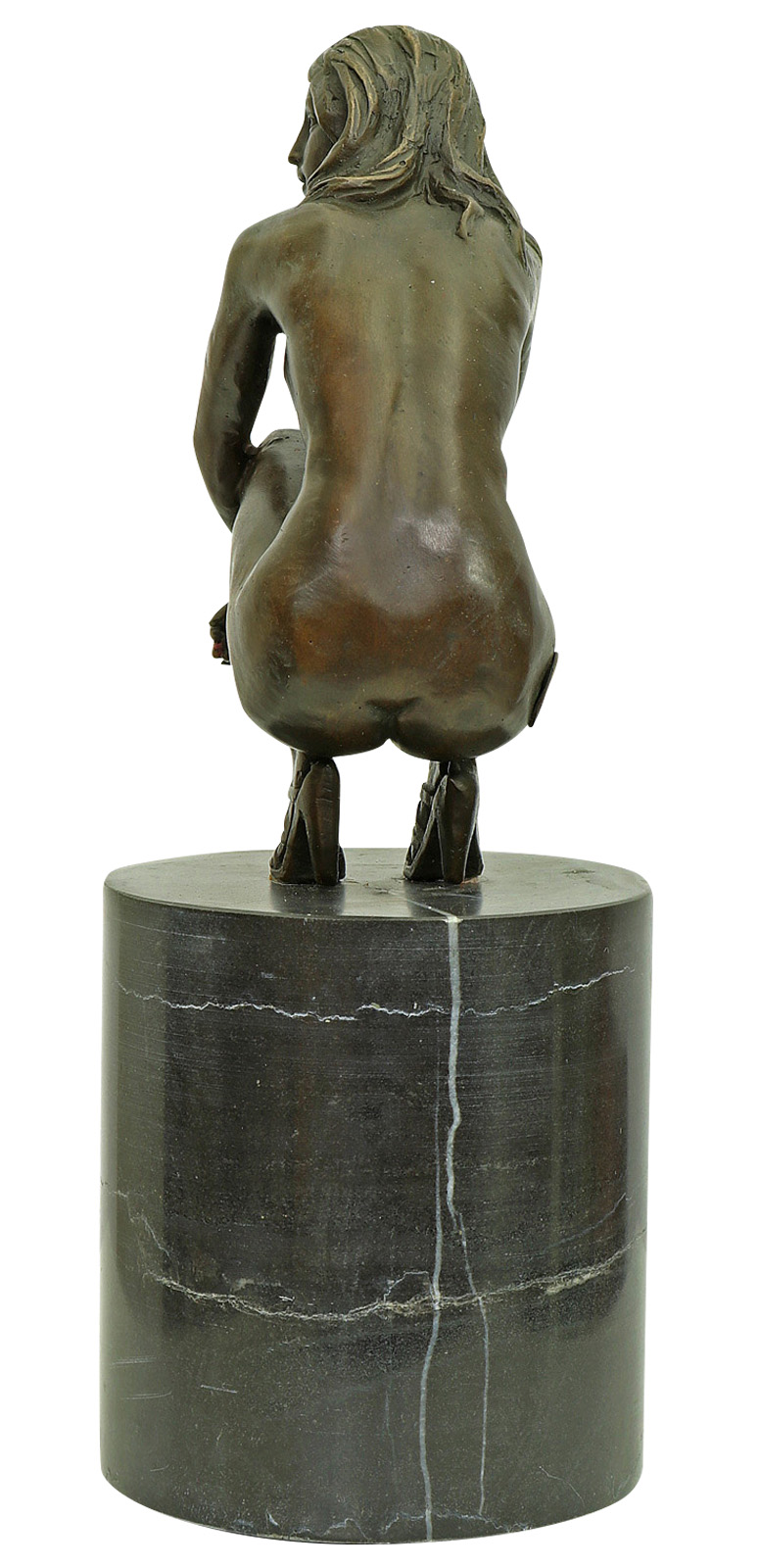 KF-45_Hinten Bronzeskulptur Erotik erotische Kunst Frau Antik-Stil Bronze Figur Statue 27cm