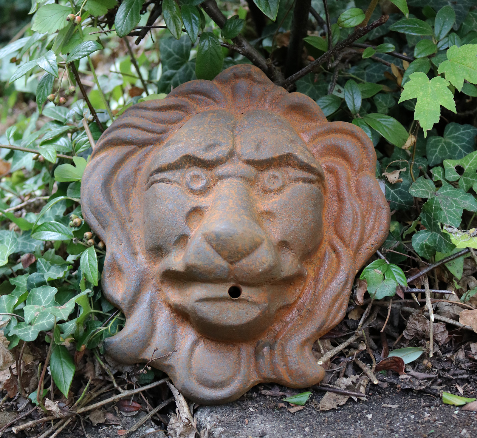 aubaho-WA03B_6 Löwenkopf Löwe Dekoration Eisen Wandbrunnen Wasserspeier Skulptur Figur d