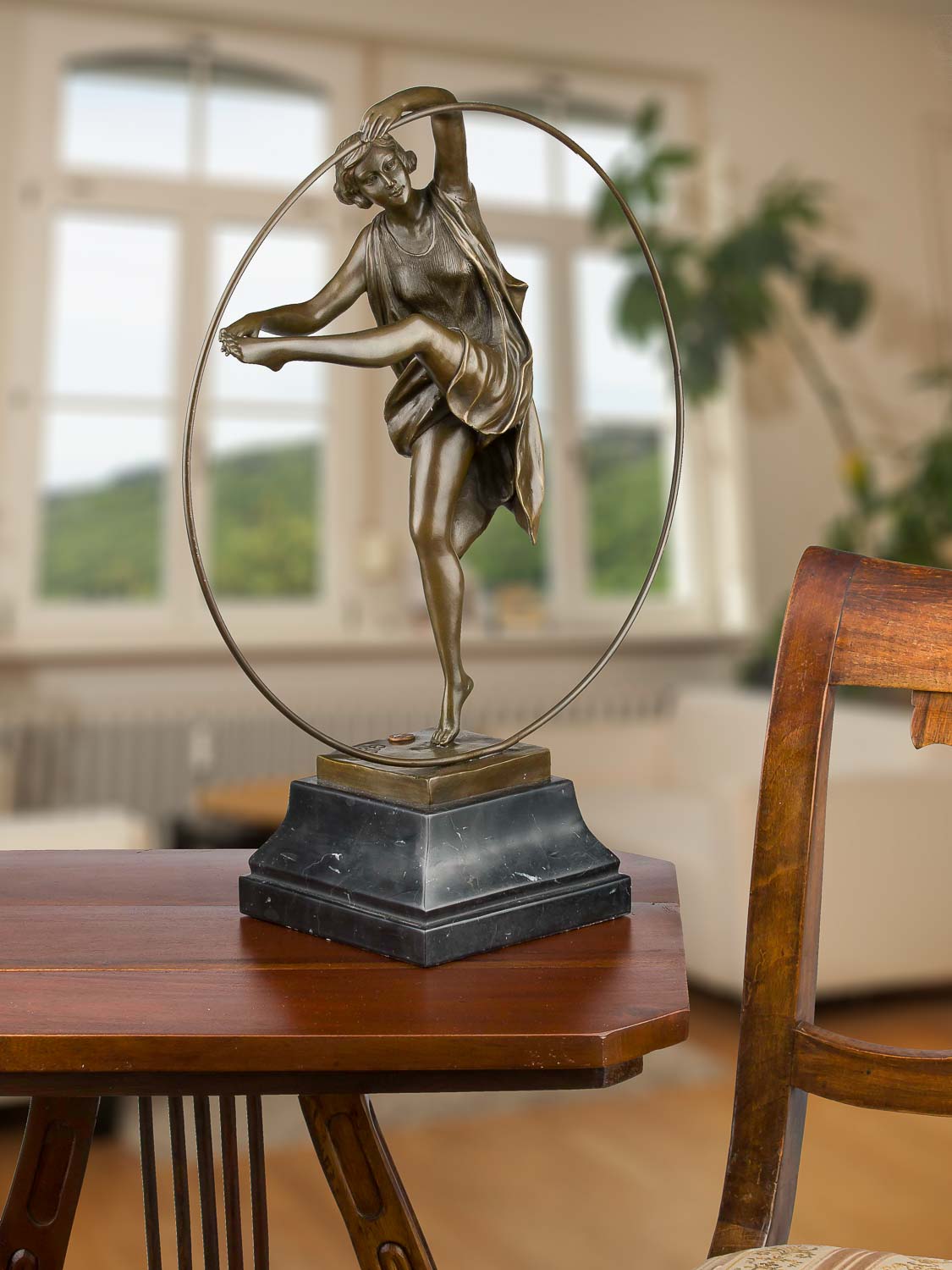 VG-101-05 Bronzeskulptur Tänzerin im Antik-Stil Bronze Figur Statue - 47cm