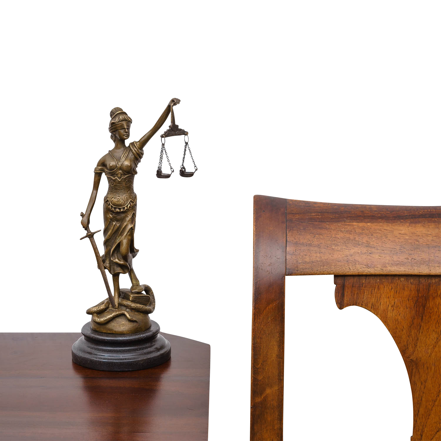 Bronzeskulptur Justitia Justizia Statue Bronze Figur Skulptur Antik-Stil - 26cm