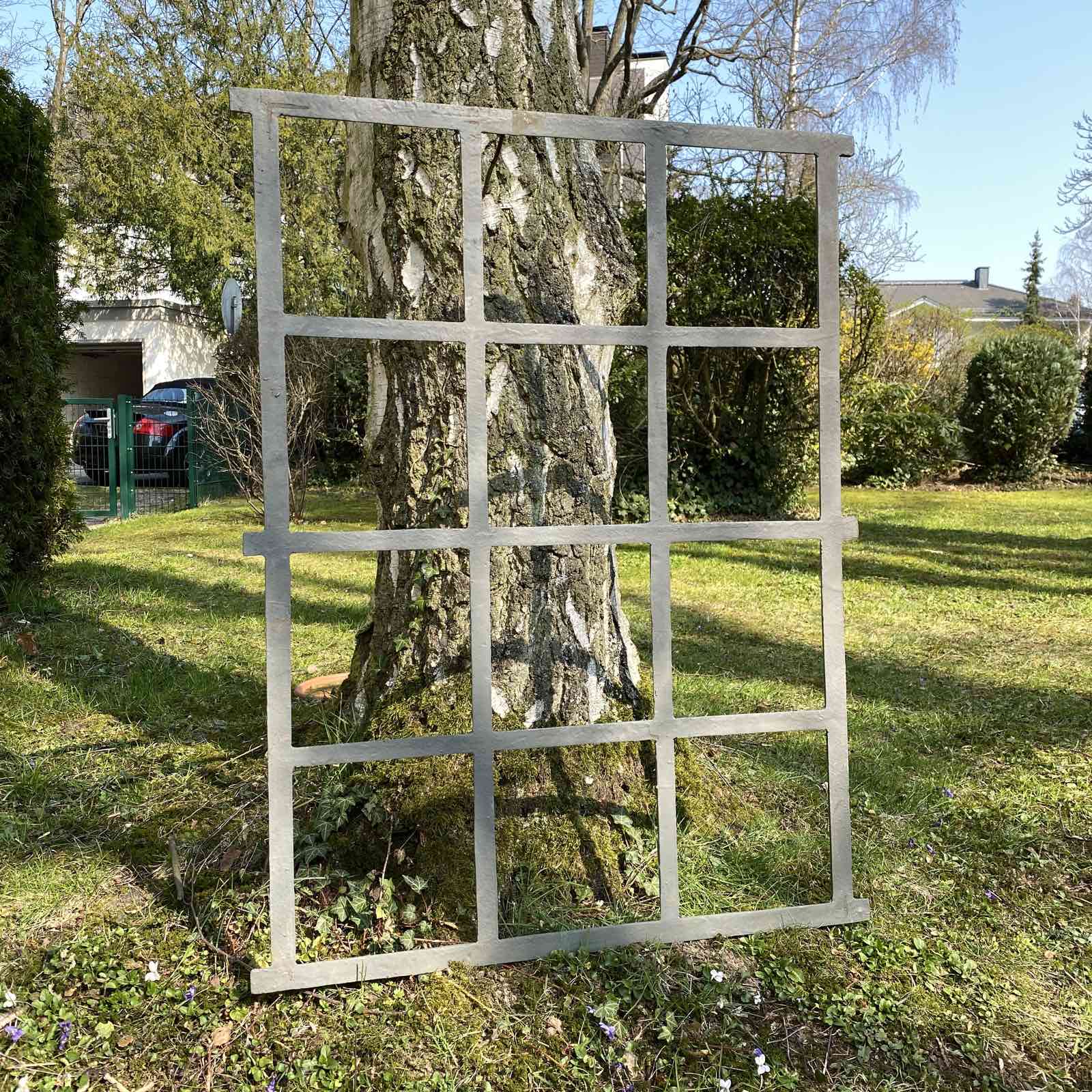 aubaho-F30-G-14 Fenster Grau Stallfenster Eisenfenster Scheunenfenster Eisen Antik-Stil 95cm