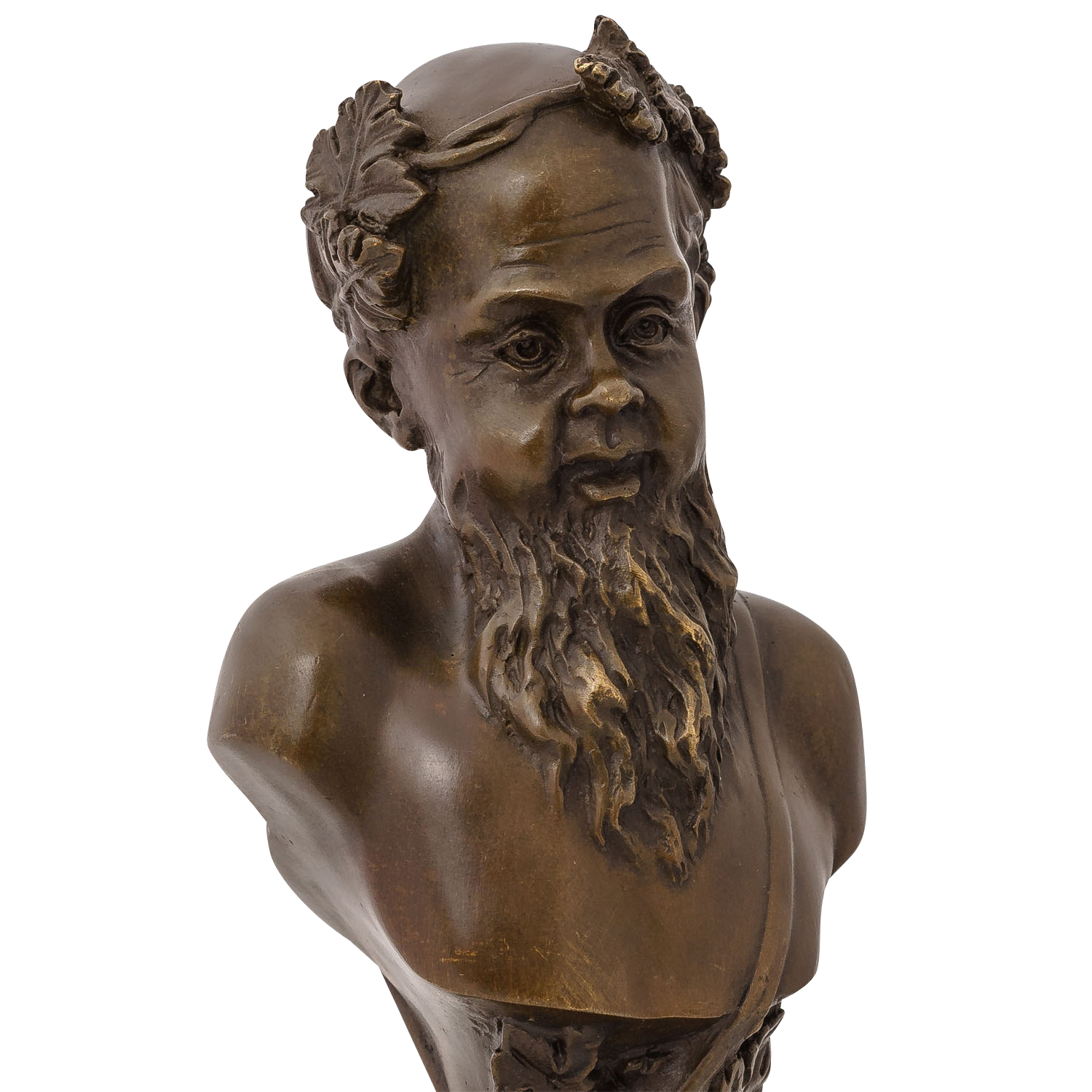 BE-64-7 Bronze figure Bacchus Roman god of wine bust sculpture antique Style bronze
