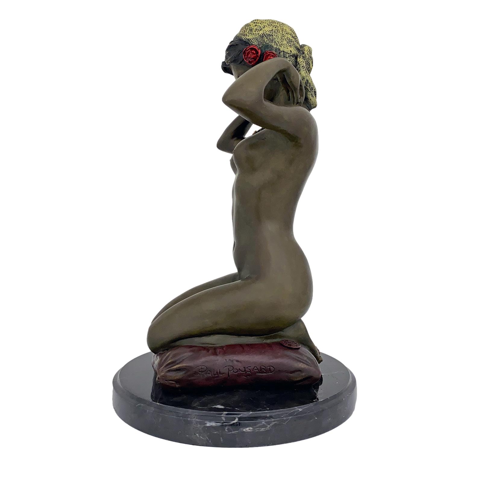 BG-22-2-freigestellt Bronzeskulptur Kunst Erotik nach Paul Ponsard Figur Antik-Stil 29cm Replik Kopie