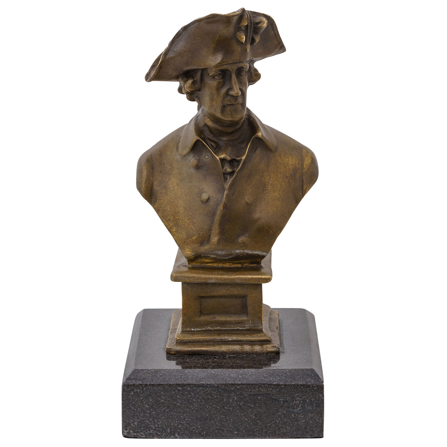 Bronzefigur Kaiser Friedrich Der Alte Fritz Büste Bronze Skulptur Figur 19cm