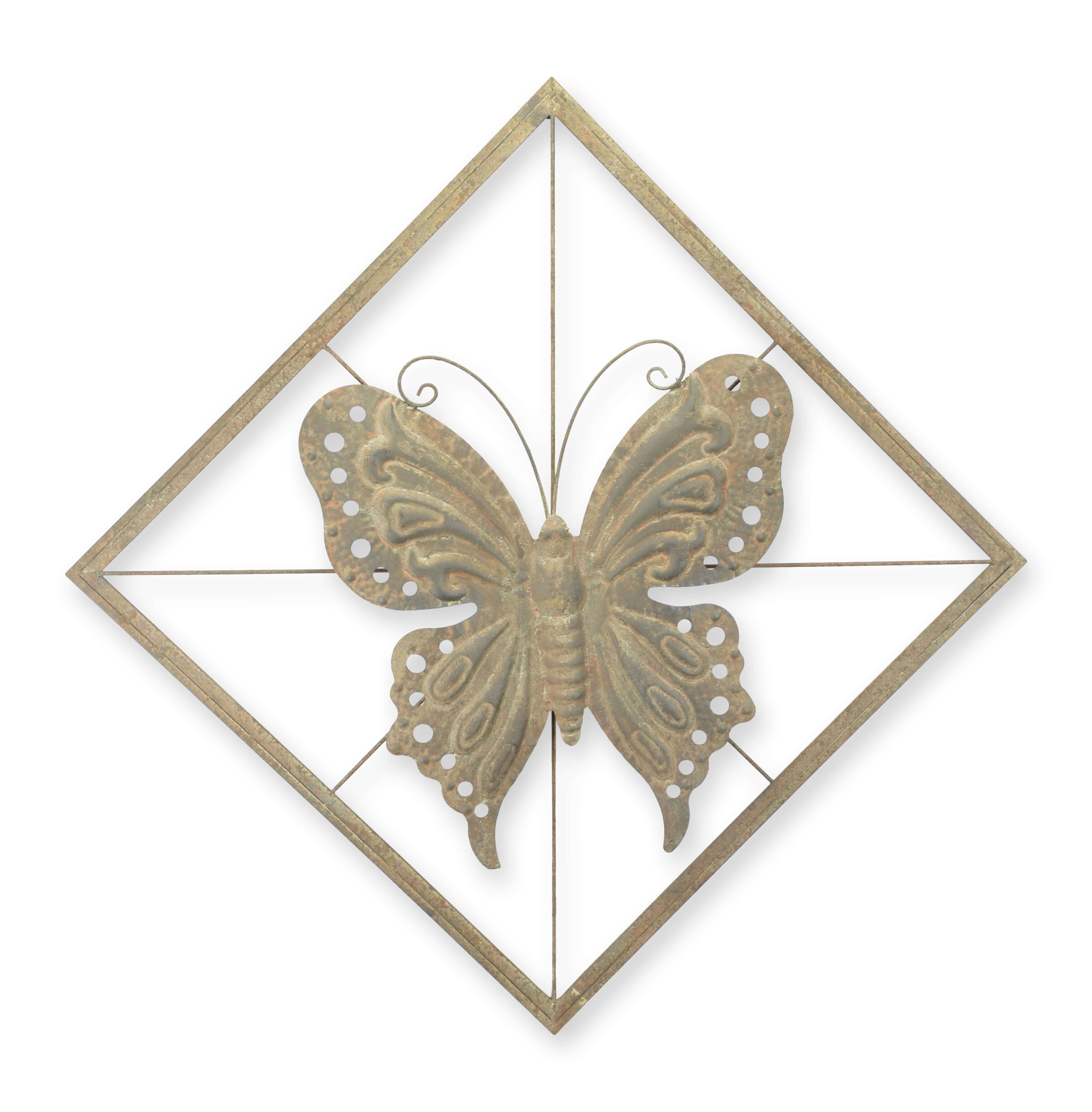 Schmetterling, Metallkunst, Wanddekoration, Geometrischer Rahmen, Flügelmuster