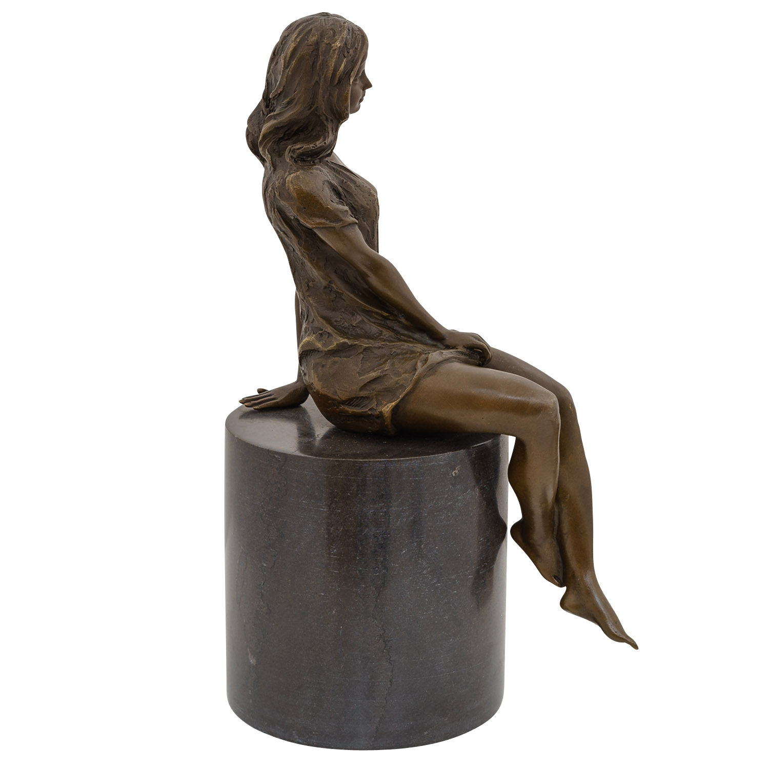 Bronzeskulptur Erotik erotische Kunst Frau im Antik-Stil Bronze Figur 27cm