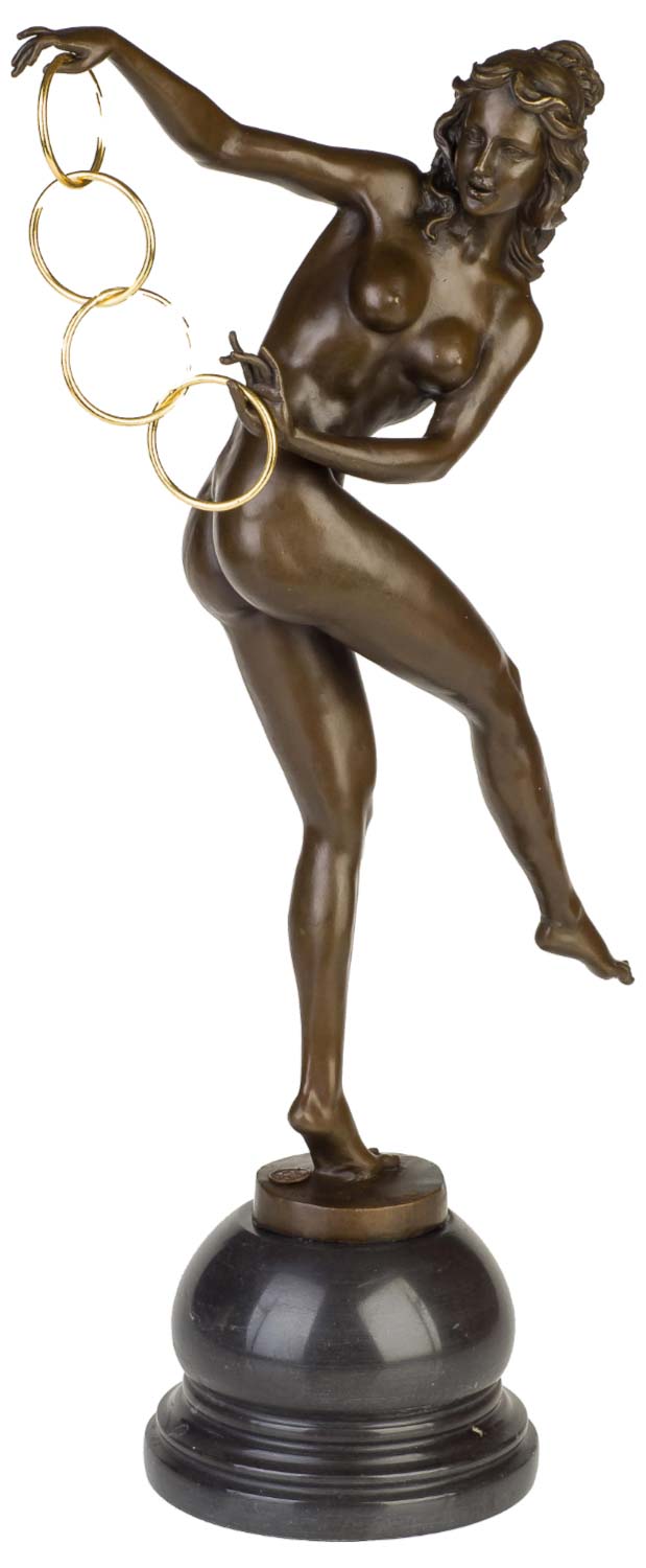 BJ-5-01 Bronzeskulptur erotische Kunst Erotik im Antik-Stil Bronze Figur Statue 53,5 cm
