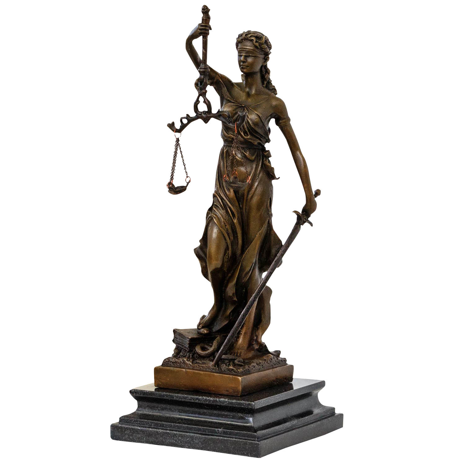 Bronzeskulptur Justitia Justizia Statue Bronze Figur Skulptur Antik-Stil - 35cm