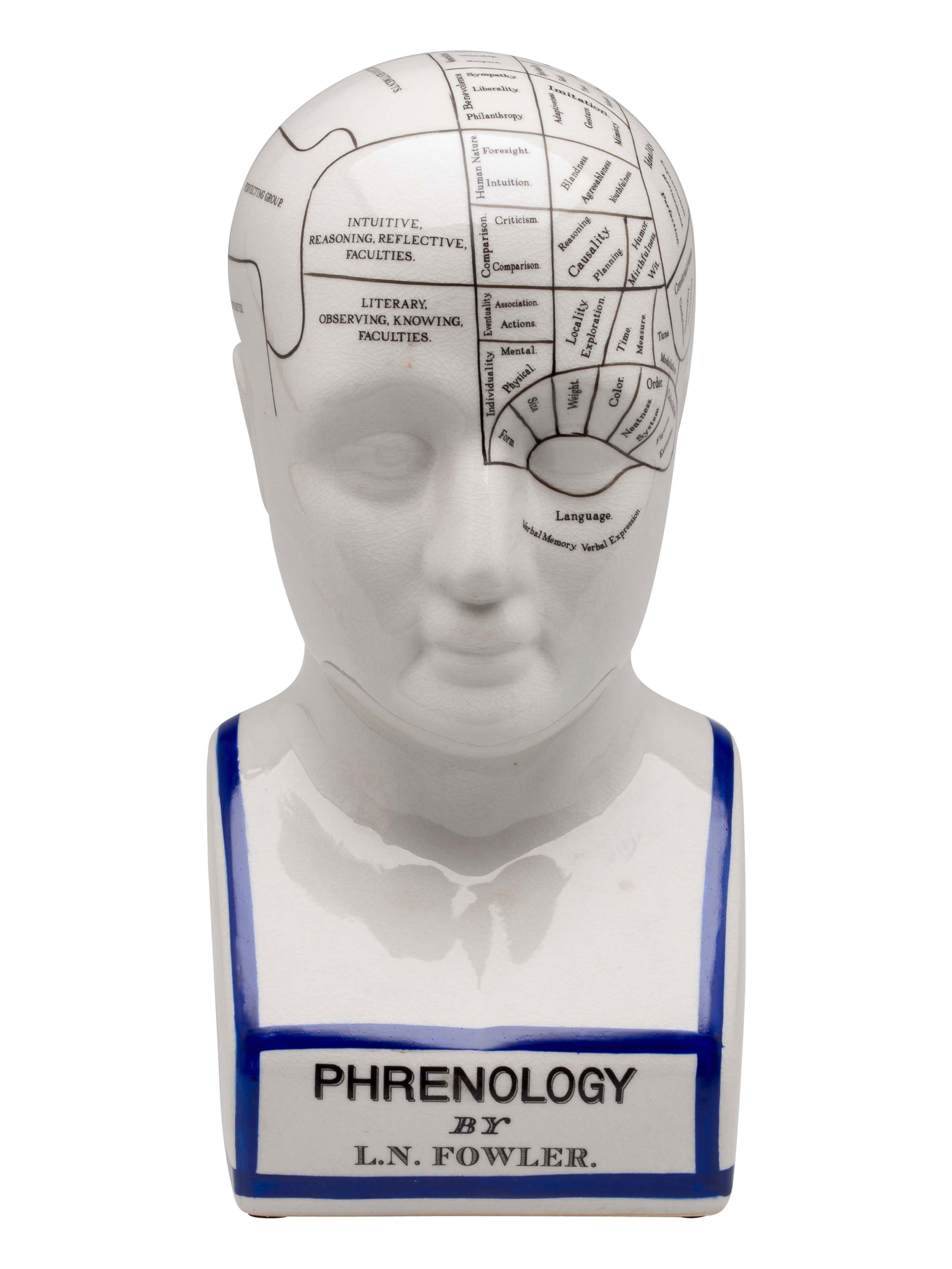 2014-03-03_Auktionshaus_083 Großer 30cm Phrenologie Kopf Büste Anatomie Heikpraktiker Arzt Fowler Medizin